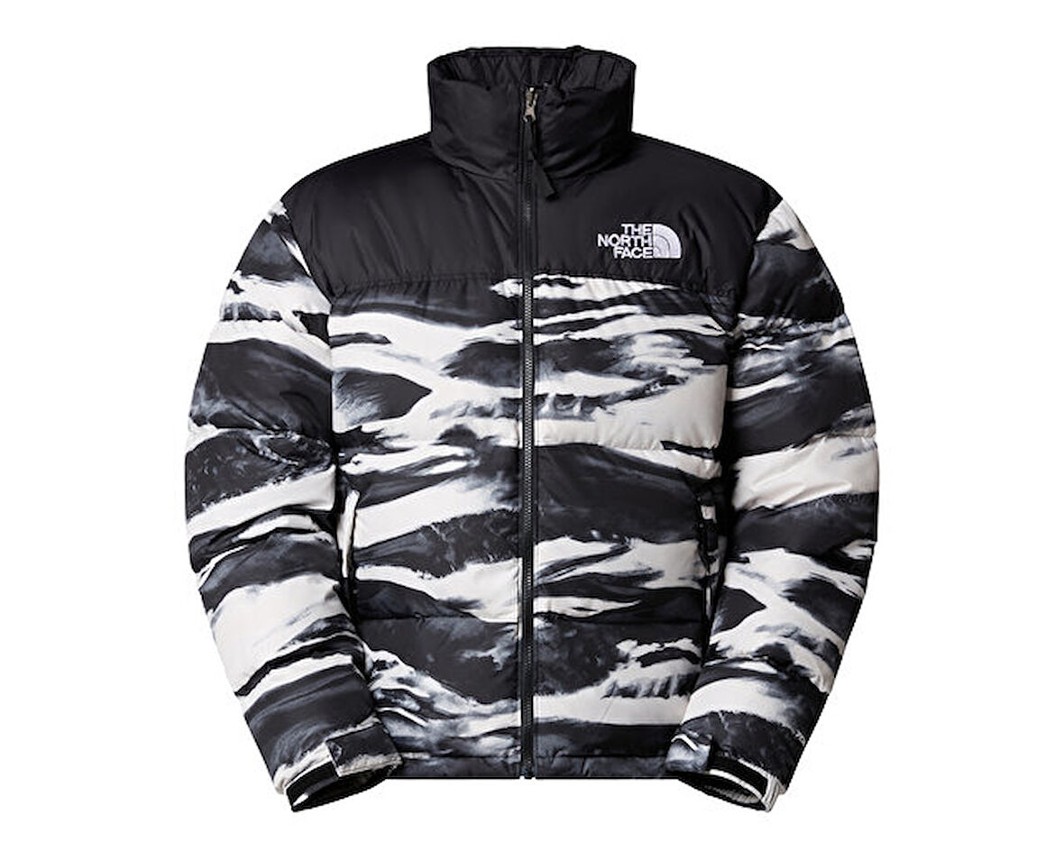 The North Face M 1996 Retro Nuptse Jacket -Print Erkek Outdoor Montu (700 Dolgu Kaz Tüyü) NF0A8D16DJI1 Siyah