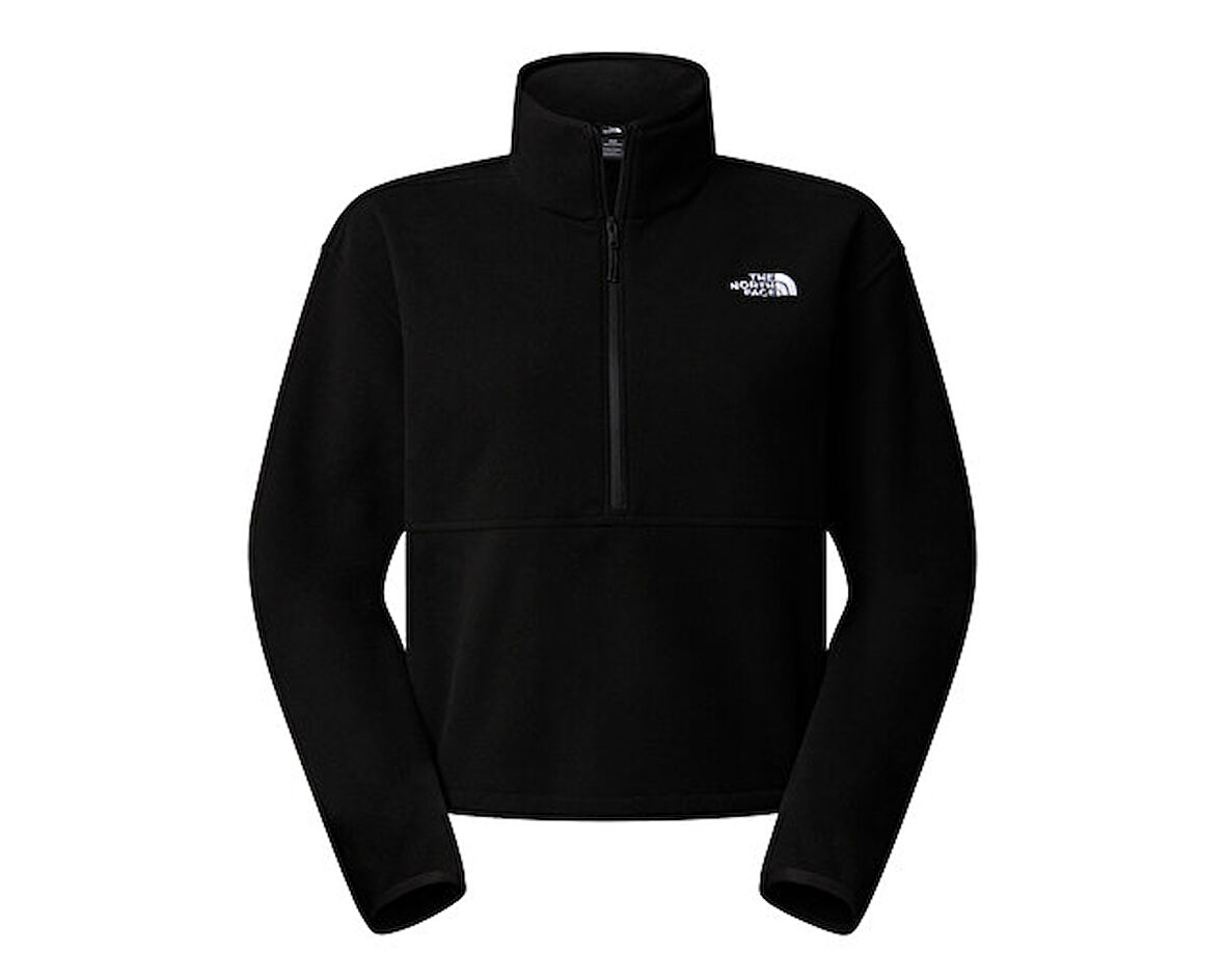 The North Face W Glacier Fleece 1/2 Zip Short Jacket Kadın Outdoor Çeyrek Fermuarlı Polar Üst NF0A8D2CJK31 Siyah