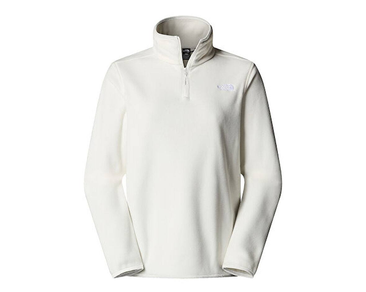 The North Face W Glacier Fleece 1/4 Zip Jacket Kadın Outdoor Çeyrek Fermuarlı Polar Üst NF0A8D2JQLI1 Beyaz