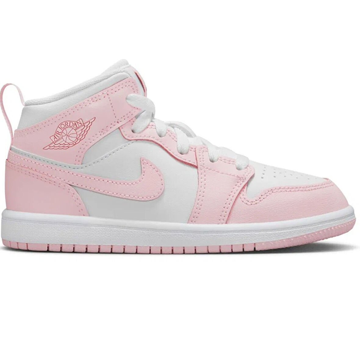 Nike Air Jordan 1 Mid PS Leather Unisex Sneaker Hakiki Deri Günlük Spor Ayakkabı Beyaz Pembe