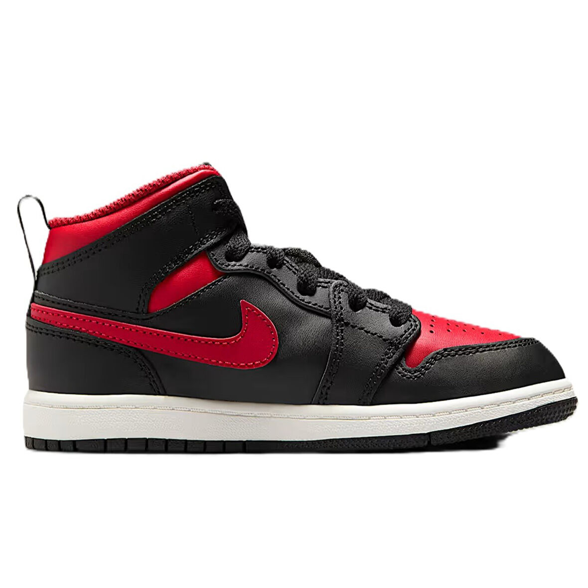 Nike Air Jordan 1 Mid PS Leather Unisex Sneaker Hakiki Deri Günlük Spor Ayakkabı Siyah Kırmızı