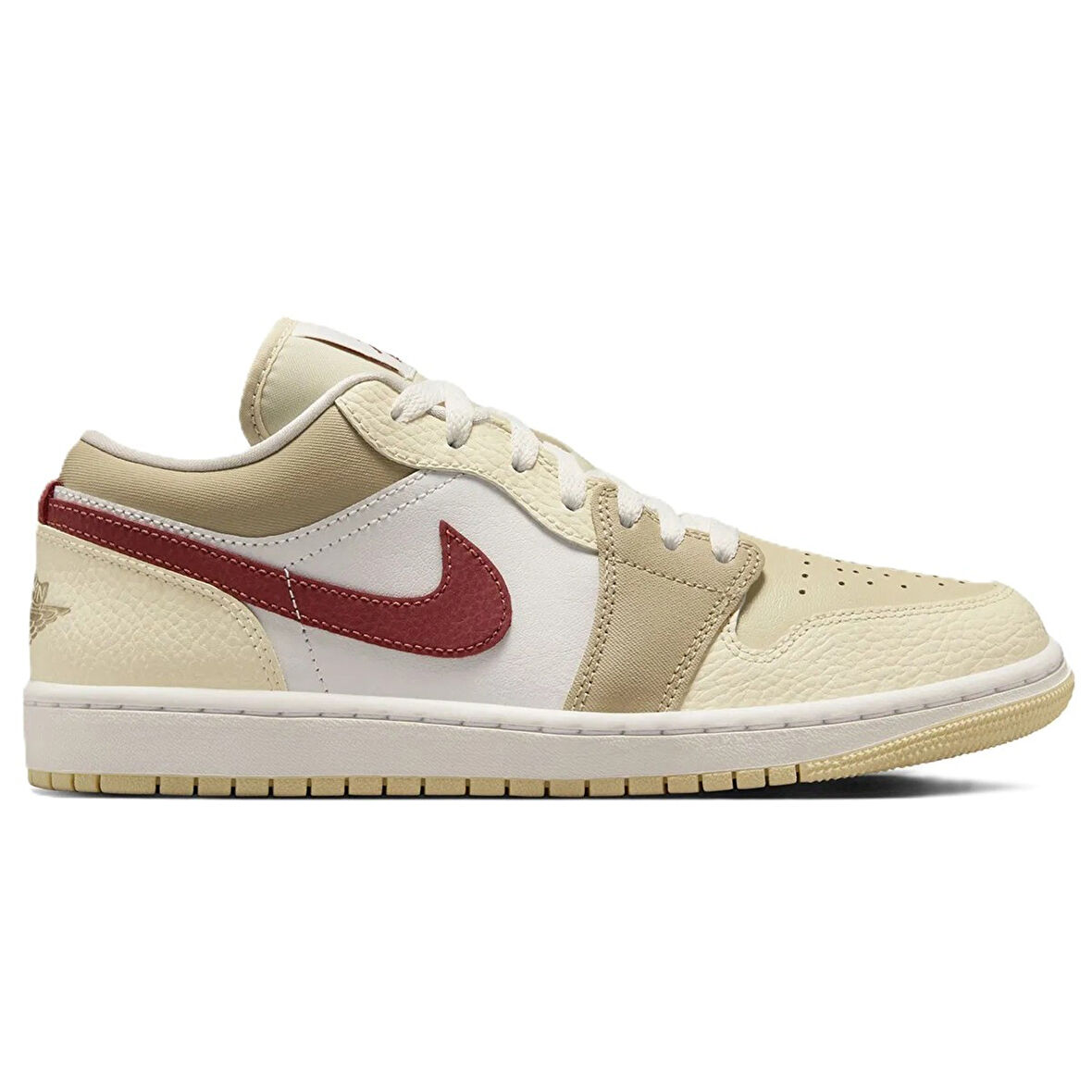 Nike Air Jordan 1 Low  Leather Unisex Sneaker Hakiki Deri Günlük Spor Ayakkabı Krem
