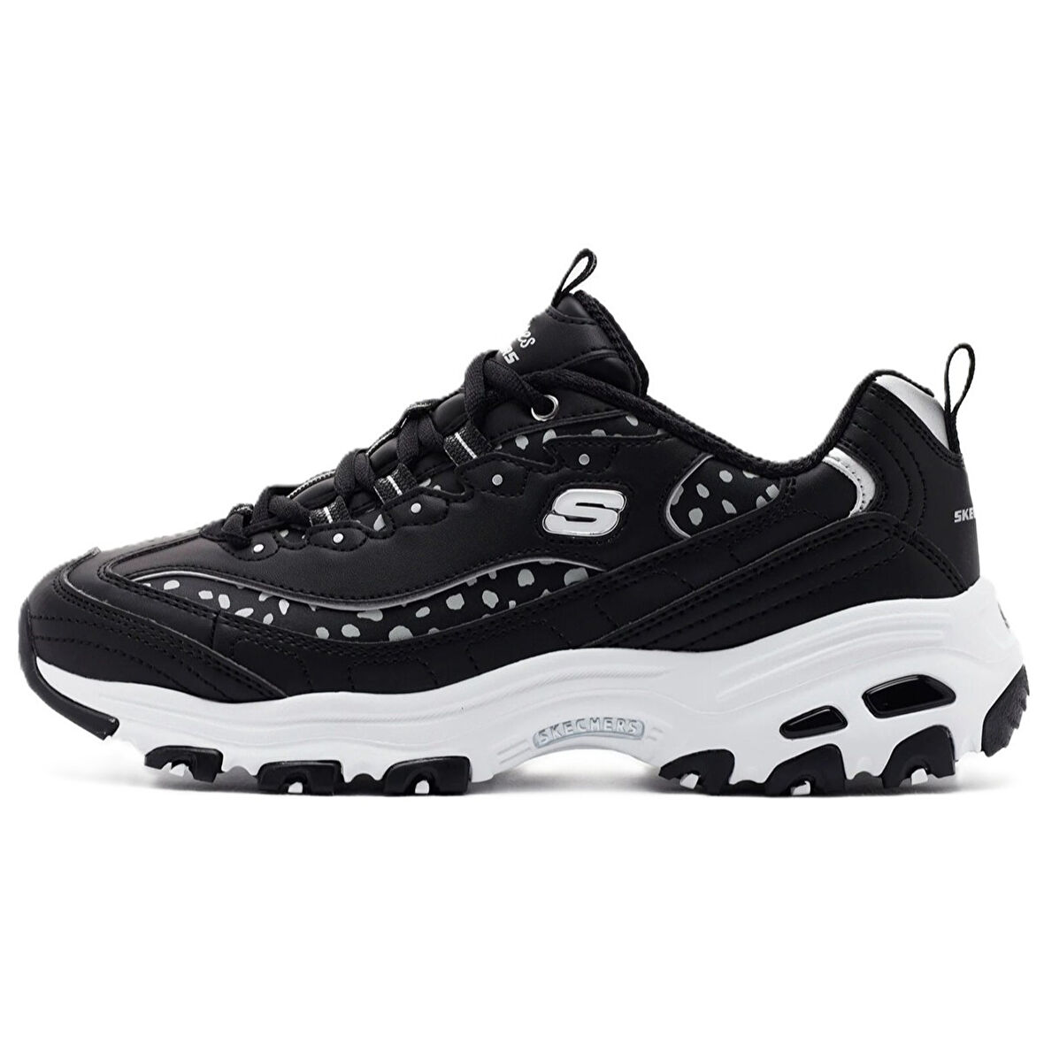 Skechers D'Lites Wildcats Memory Foam Womens Sneaker Black Hafızalı Taban Kadın Günlük Spor Ayakkabı Siyah