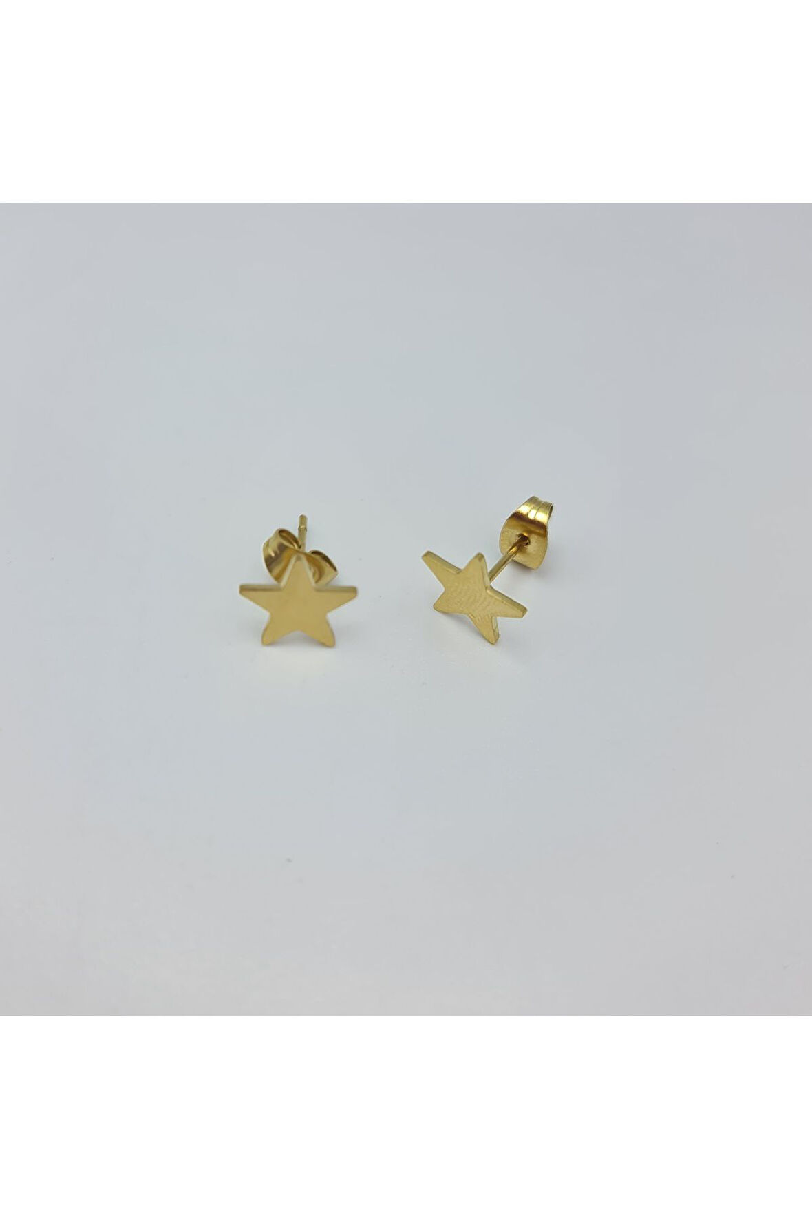 Gold Mini Yıldız Detaylı Şık Küpe