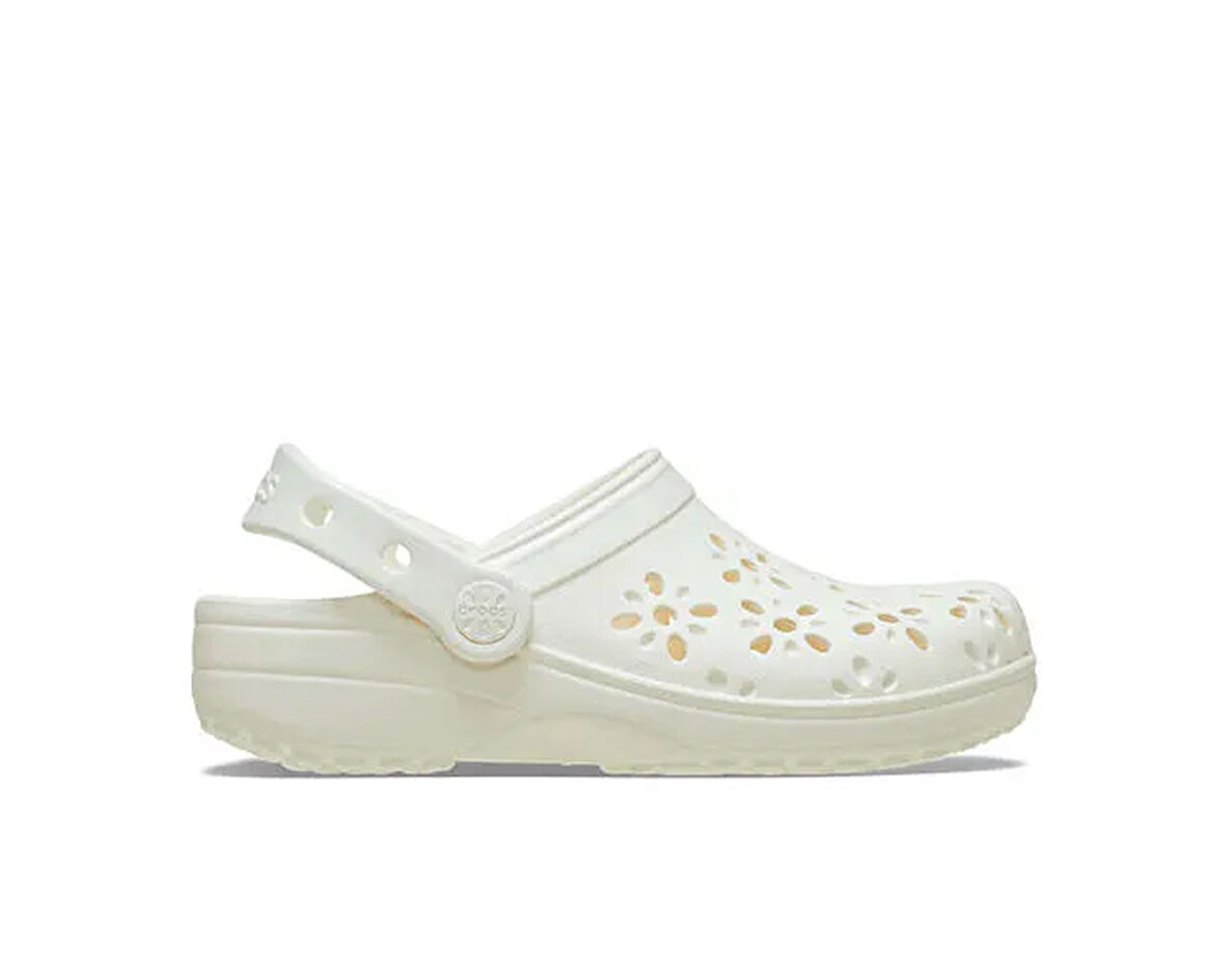 Crocs Classic Floral Cut Out Clog K Çocuk Terliği 210943-0WV Krem