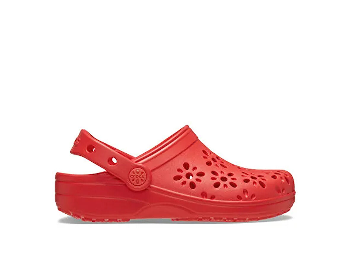 Crocs Classic Floral Cut Out Clog K Çocuk Terliği 210943-6ZR Kırmızı