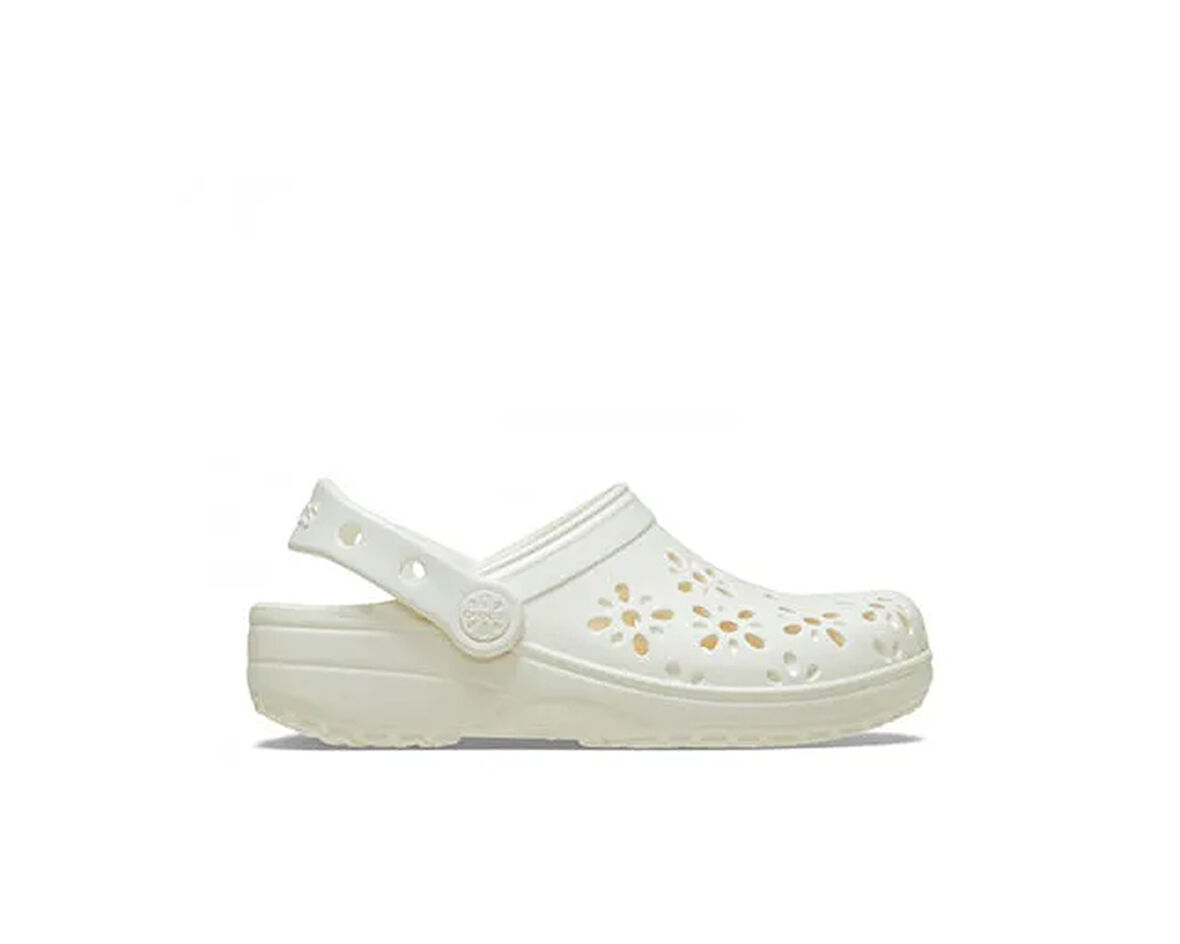 Crocs Classic Floral Cut Out Clog T Çocuk Terliği 210944-0WV Krem