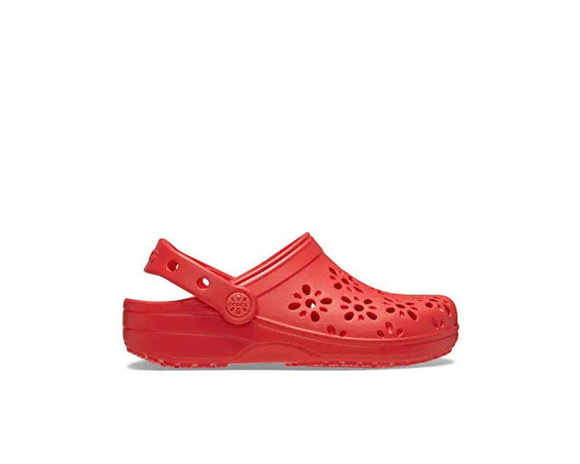 Crocs Classic Floral Cut Out Clog T Çocuk Terliği 210944-6ZR Kırmızı