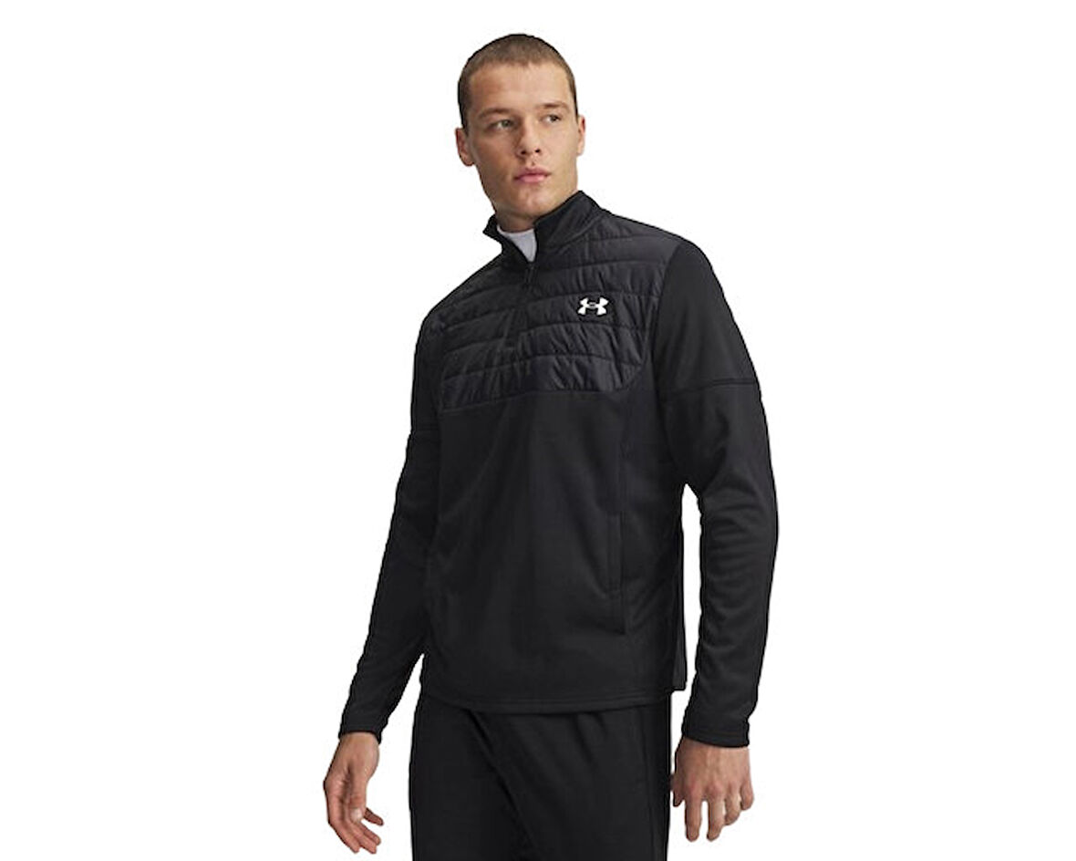 Under Armour Ua Armour Flc Pro Utility Qz Erkek Günlük Çeyrek Fermuarlı Polar Üst 6005688-001 Siyah