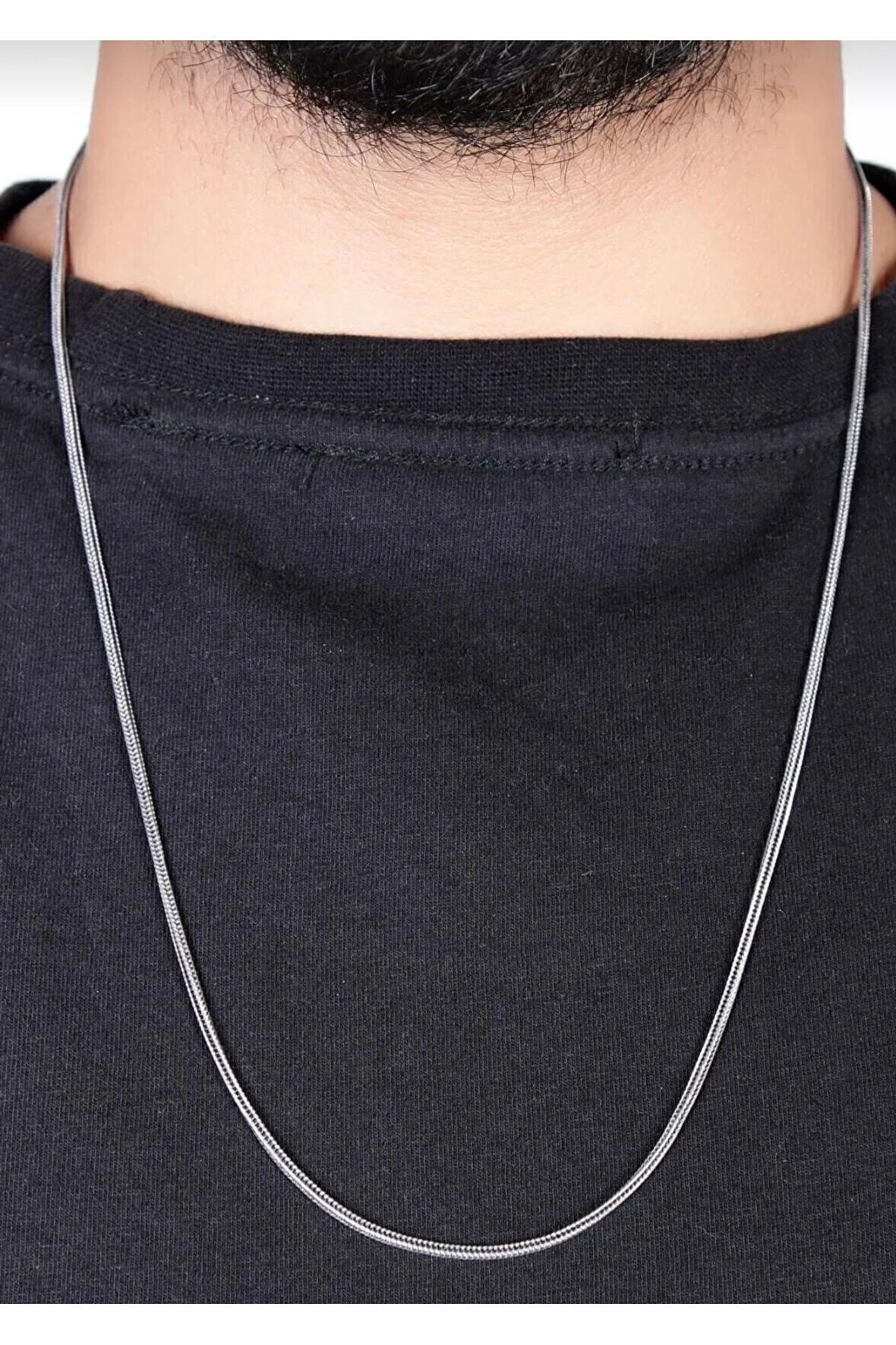 İtalyan Çelik Erkek Zincir Kolye 60 cm