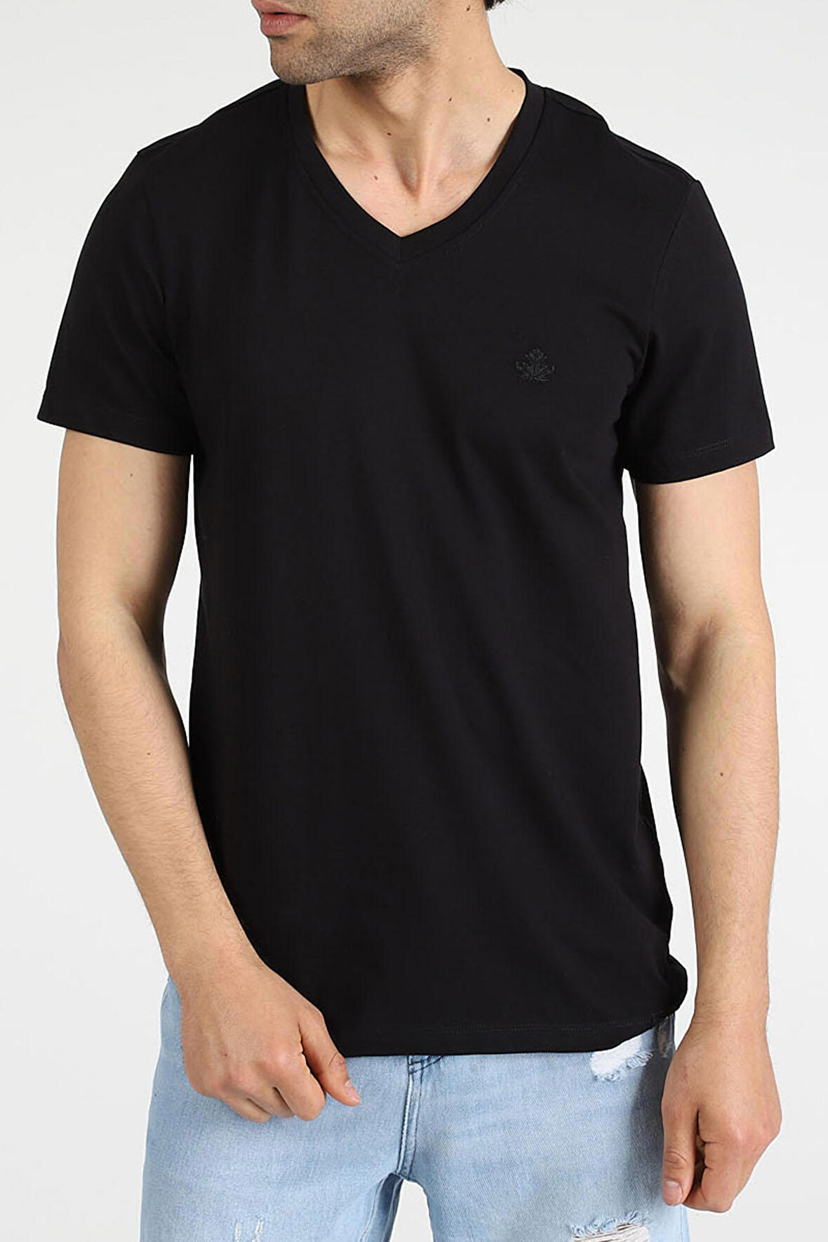 Adam Boxes V Yaka T-shirt Neo-Alpes - Siyah