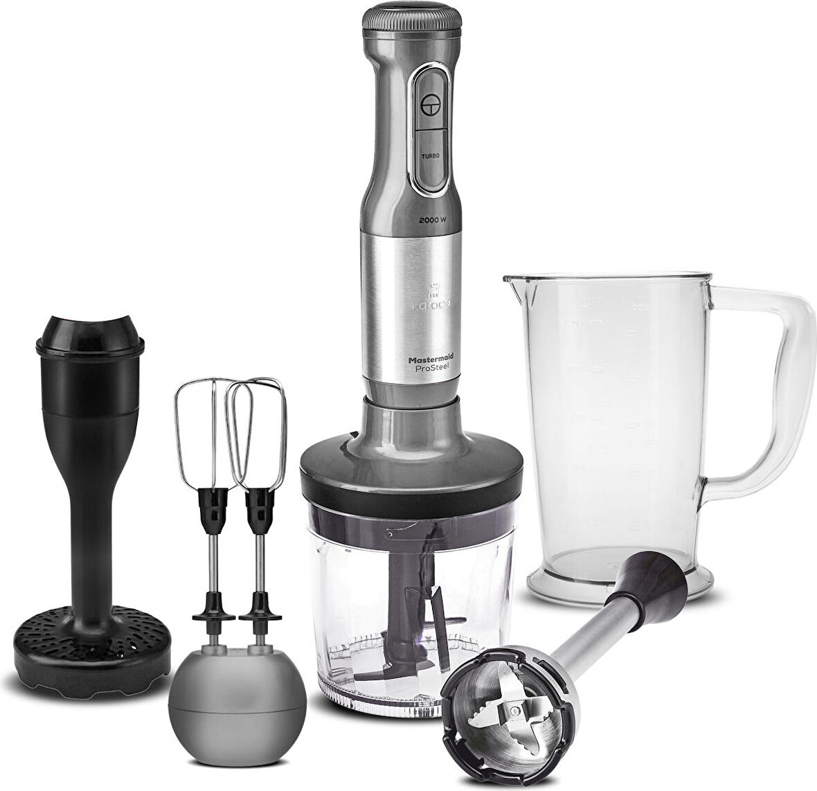 Karaca Mastermaid Prosteel Uzun Blender Ayaklı 6 Bıçaklı Blender Seti Galaxy Grey Inox 2000 w