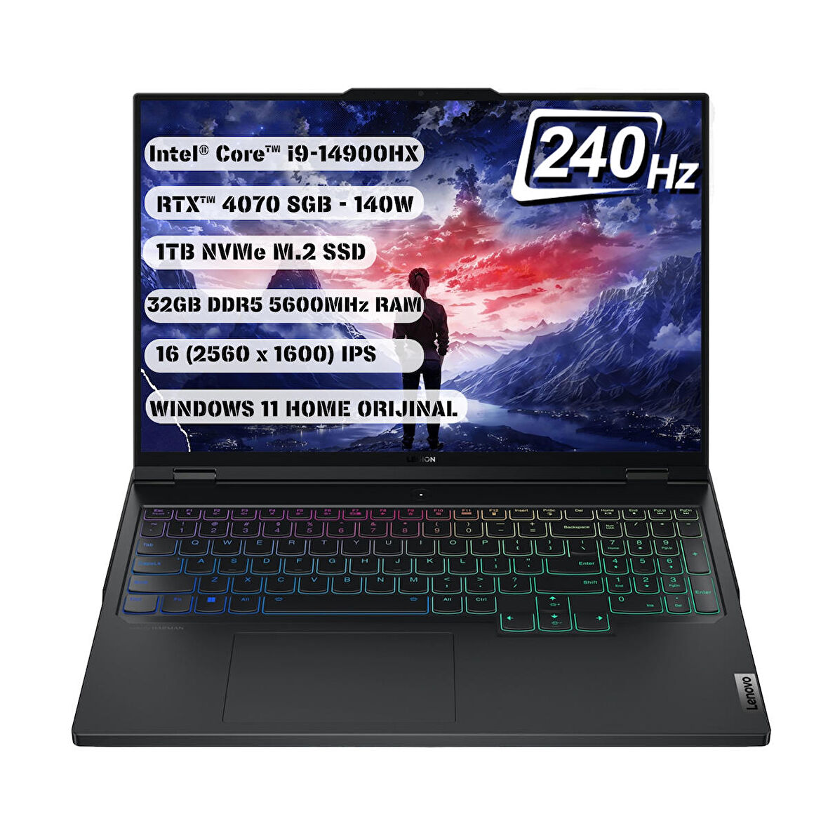 Lenovo Legion Pro 5 16IRX9 – Intel i9-14900HX - 16" WQXGA 240Hz – 32GB Ram – 1 TB SSD - RTX 4070 - Win11H – Q US İngilizce Klavye – 1 Yıl Garanti
