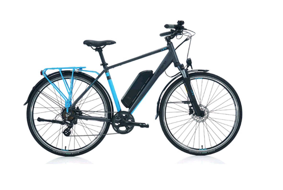 Carraro E-Life 2.1 28-Jant Hd Elektrikli Şehir Bisikleti (Mat Antrasit-Mavi-Siyah)