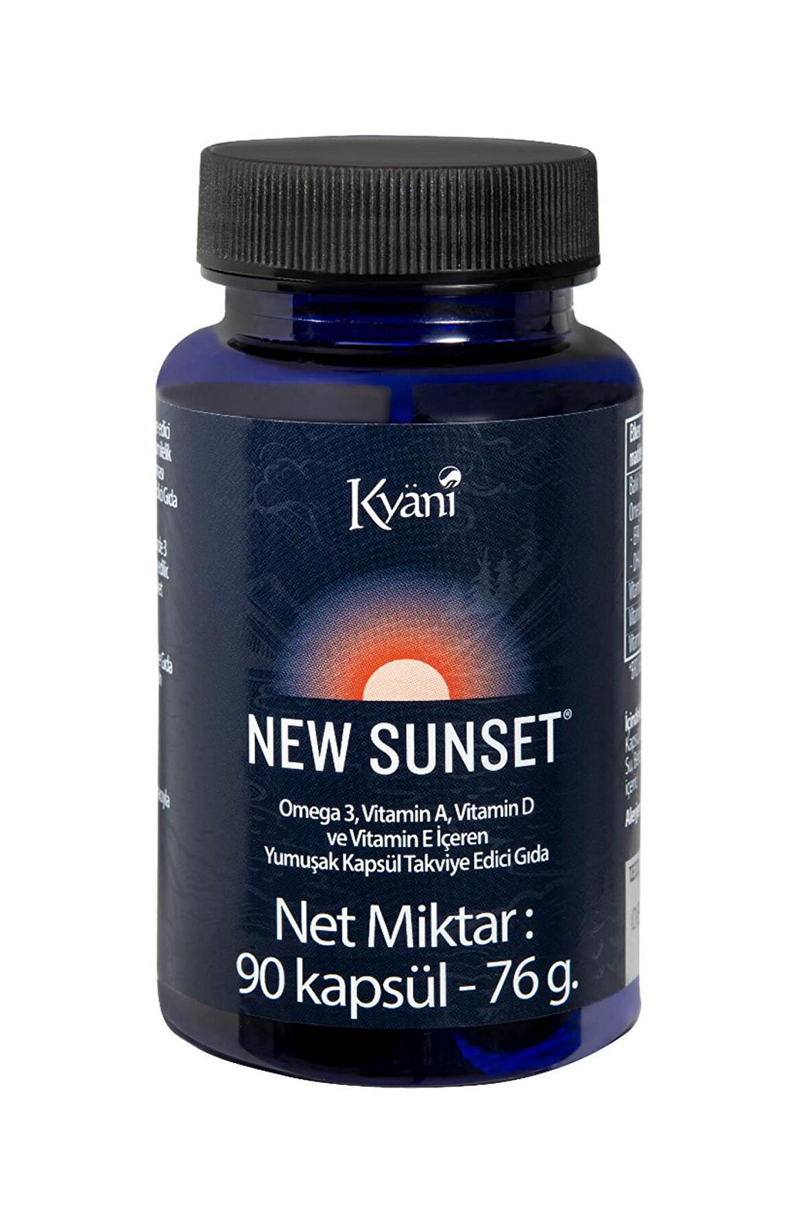 Kyani New Sunset 90 Kapsül Omega3, Vitamin A-D-E İçeren Takviye Edici Gıda