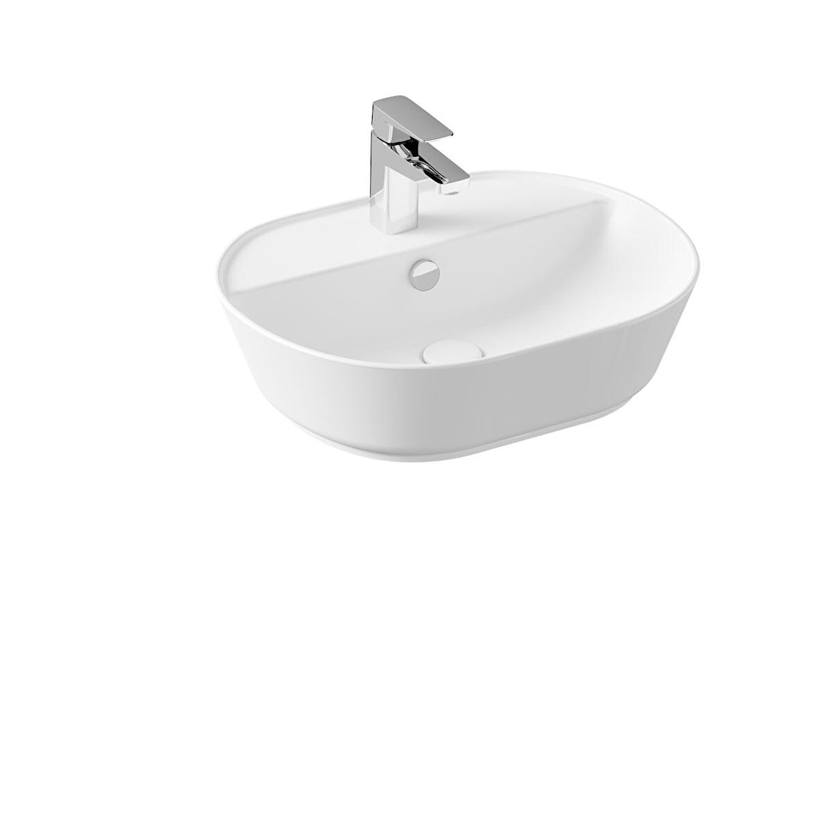VitrA Geo 7428B001-0001 Oval Çanak Lavabo, 55 cm, Mat Beyaz