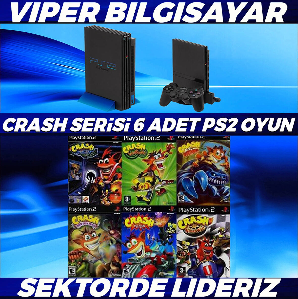 MUHTEŞEM CRASH SERİSİ 6 ADET PS2 OYUN [ AÇIKLAMAYI OKUYUNUZ ]