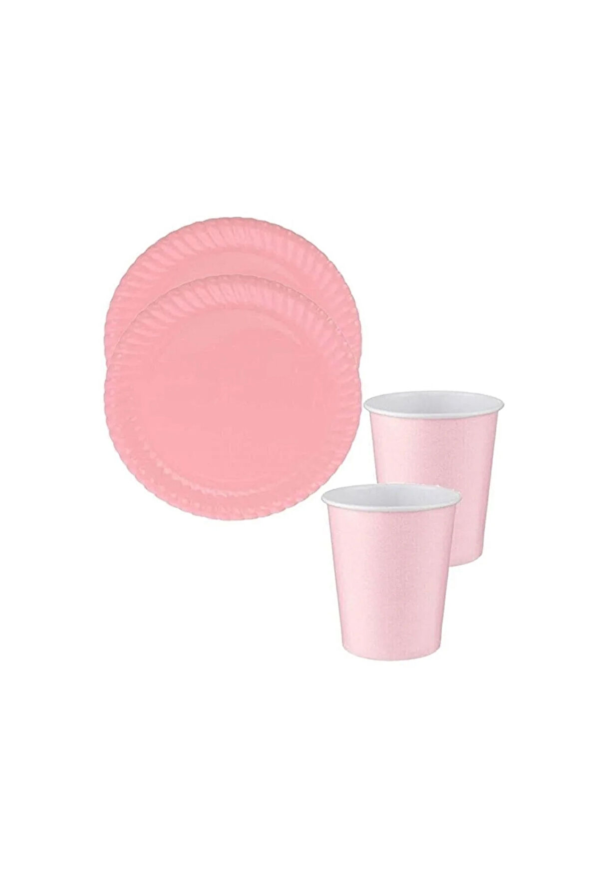 Açık Pembe Tabak-bardak Set