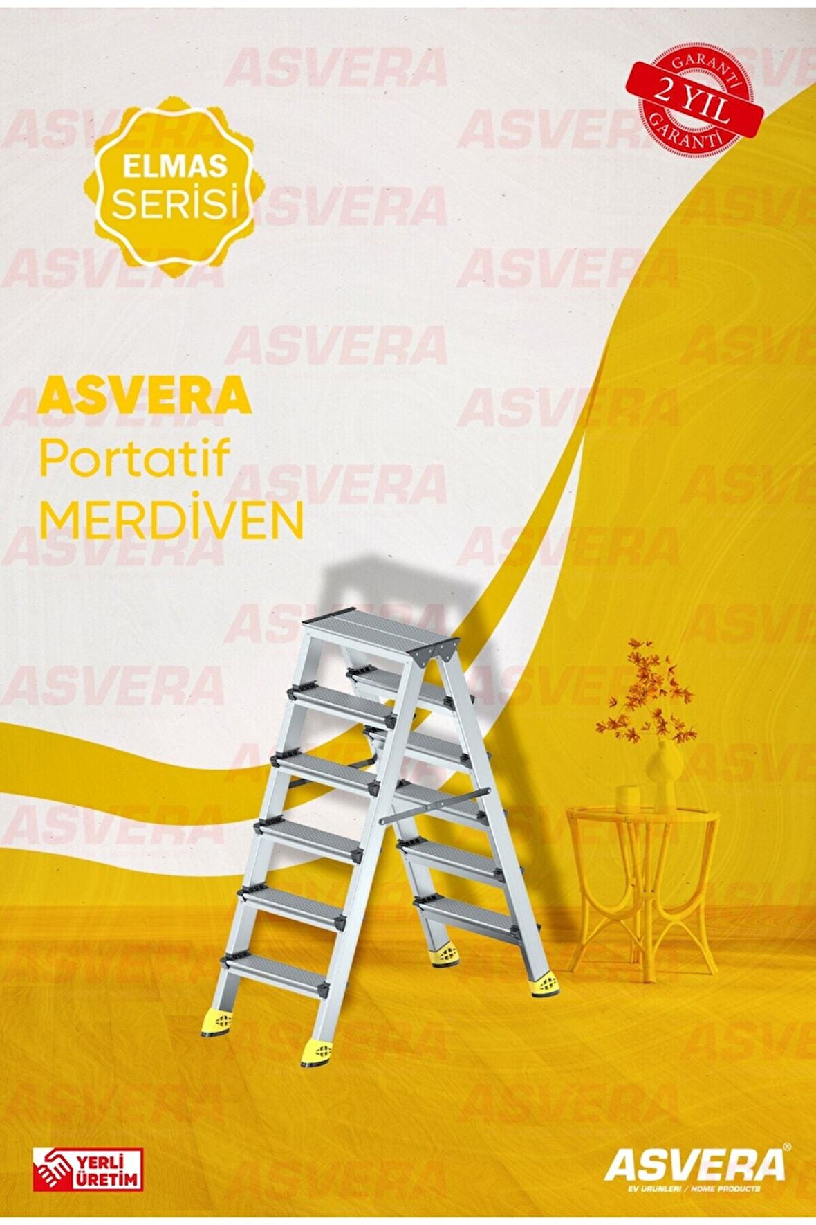 Yakut Serisi – 6+6 Alüminyum Çift Çıkışlı Merdiven | Ev, Bahçe ve İş Yerleri için Pratik Kullanım