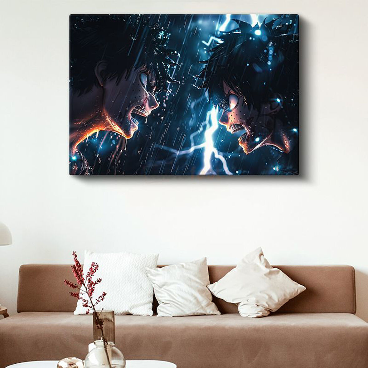 Epik Düello - Mavi Şimşek Anime Kanvas Tablo