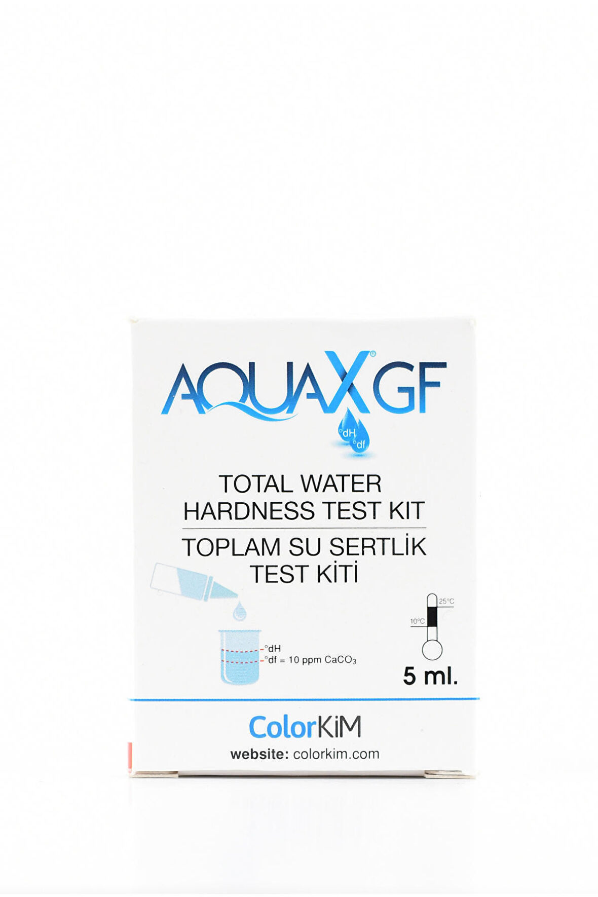 Aqua Yerli 5 ml Aquax®gf- Toplam Su Sertliği Test Kiti - Su Kalitenizi Kolay, Hızlı ve Doğru Ölçün.Colorkim.