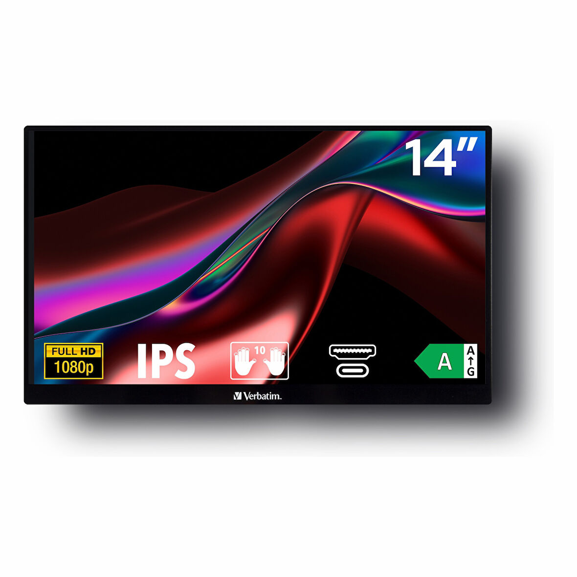 Verbatim PMT-14 14" 60Hz 6Ms HDMI+USB-C HDR FullHD FreeSync IPS Taşınabilir Dokunmatik Monitör