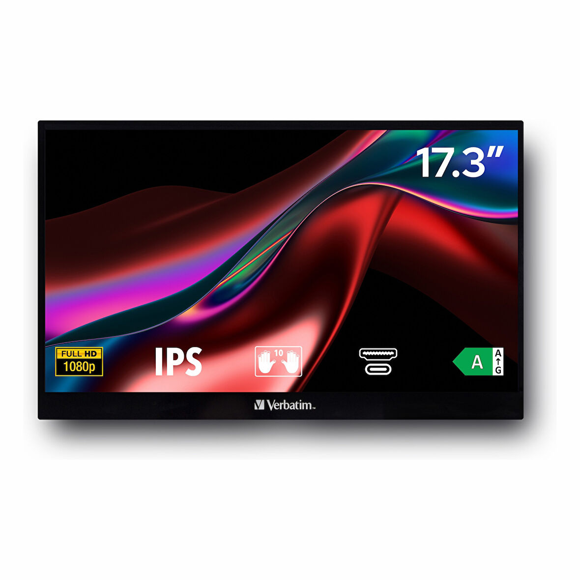 Verbatim PMT-17 17.3" 60Hz 6Ms HDMI+USB-C HDR FullHD FreeSync IPS Taşınabilir Dokunmatik Monitör