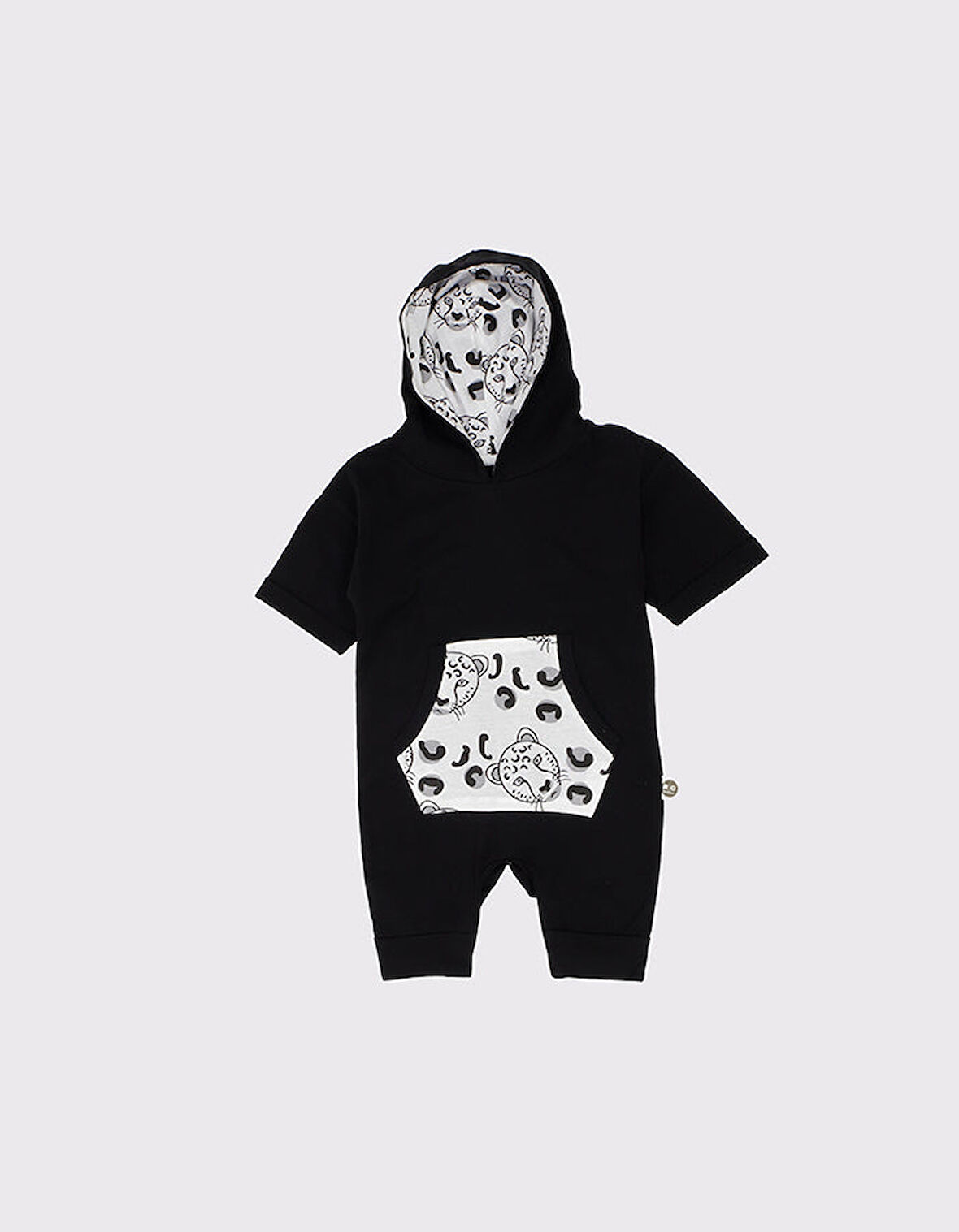 Unisex Bebek Organik Pamuklu Kapüşonlu Tulum