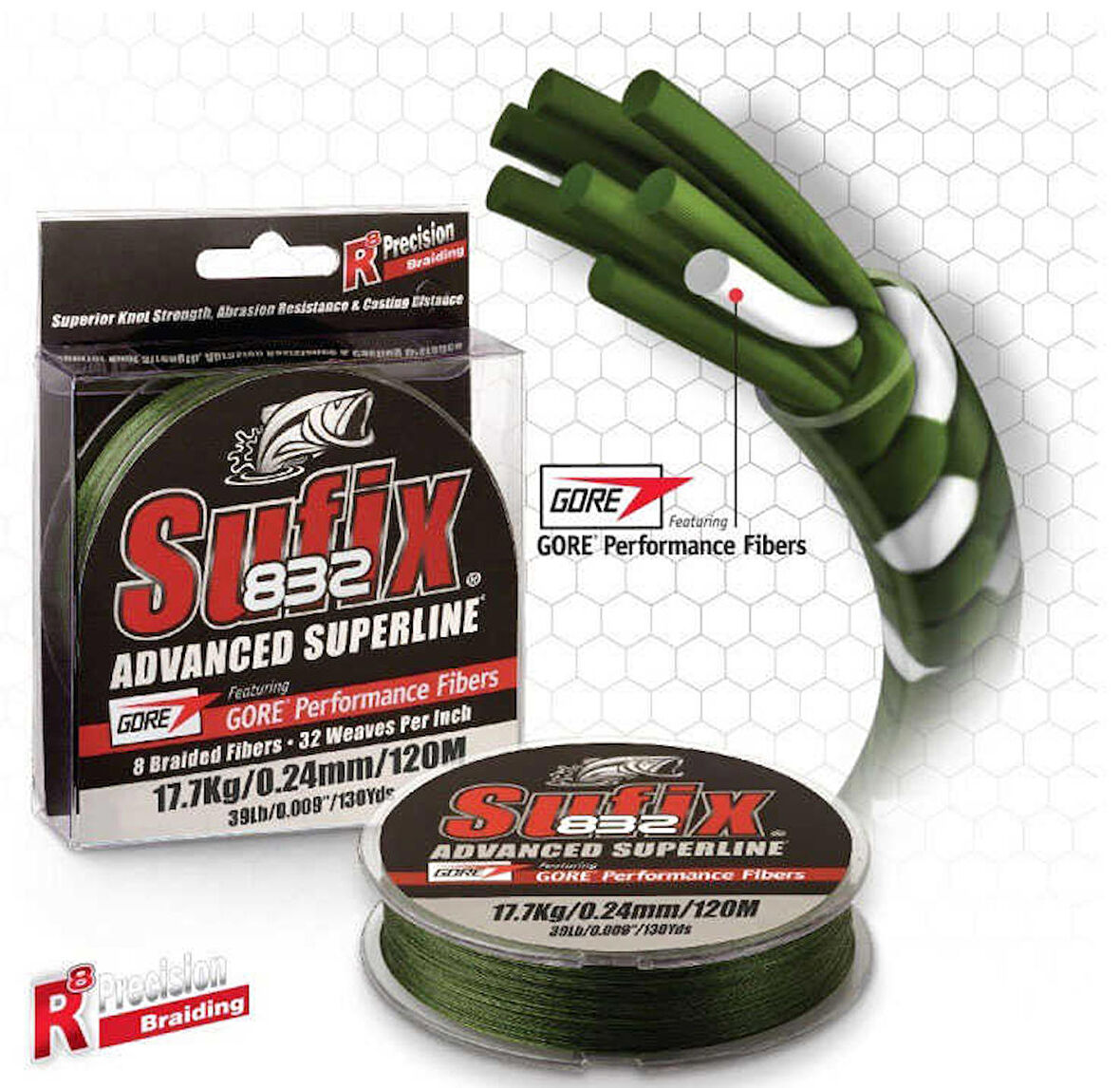 Sufix 832 Advanced İp Misina LOW VIS GREEN 0.10MM - 100MT - 5.9KG