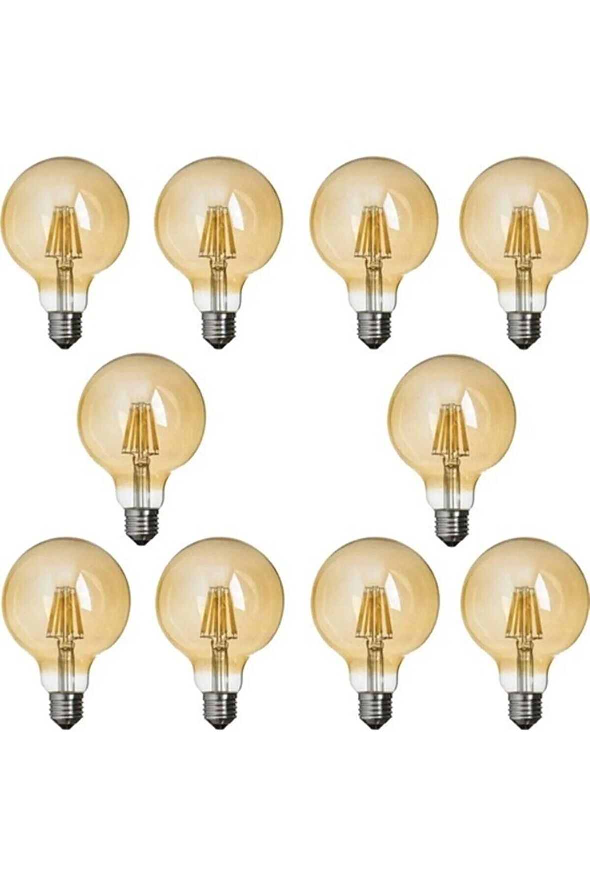 G95 Flamanlı Rustik 4w Led Ampul 10'lu Dekoratif Vintage Aydınlatma