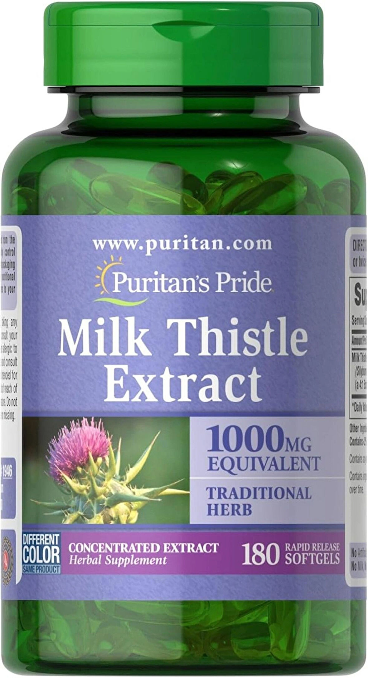 PURITAN'S PRIDE MILK THISTLE EXTRACT 1000 MG 180 SOFTGEL