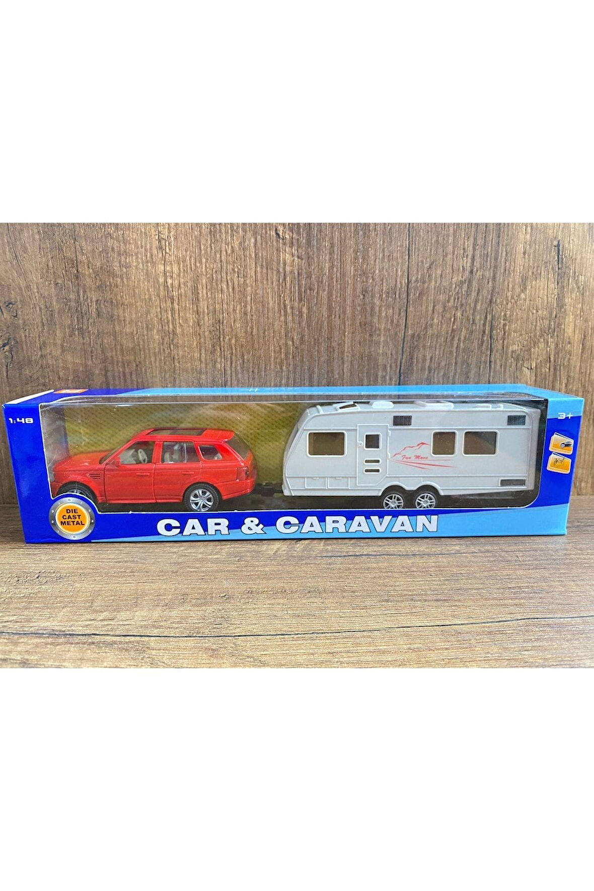 Oyuncak Karavan +Araba Diecast Demir Oyuncak Jeep Kapılar Açılır Oyuncak Karavan Ve Metal Arabası
