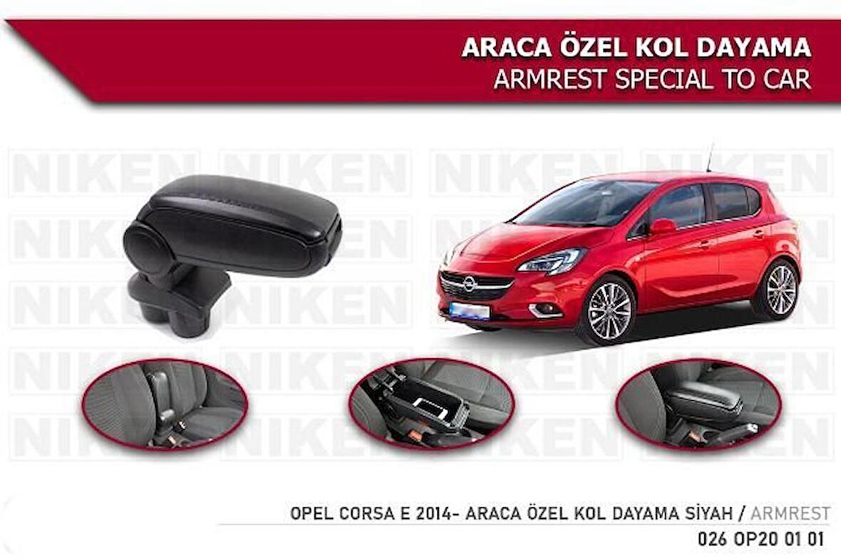 Opel Corsa E Araca Özel Kol Dayama Kolçak 2014 ve sonrası Niken