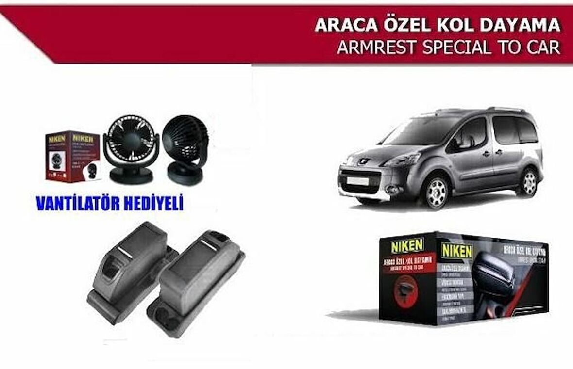 Peugeot Partner Tepee Kol Dayama Kolçak 2008- Vantilatör Hediyeli