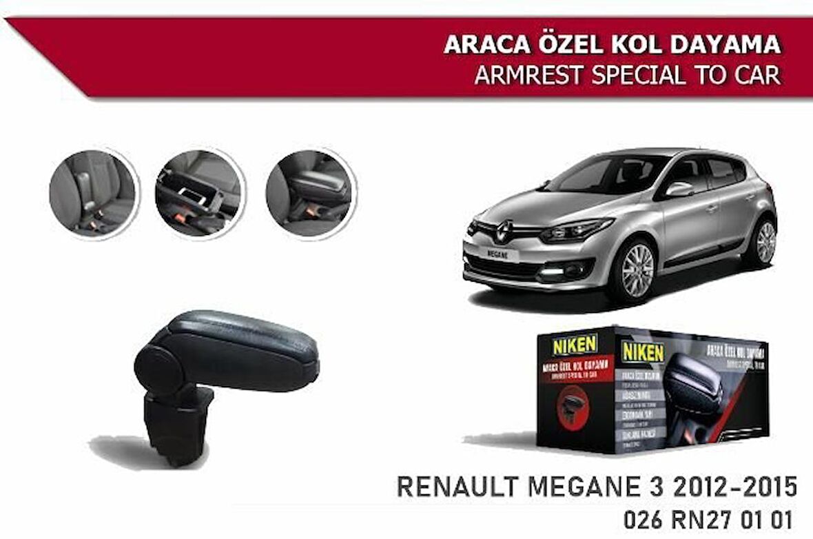 Renault Megane 3 Araca Özel Kol Dayama Kolçak Niken 2009+