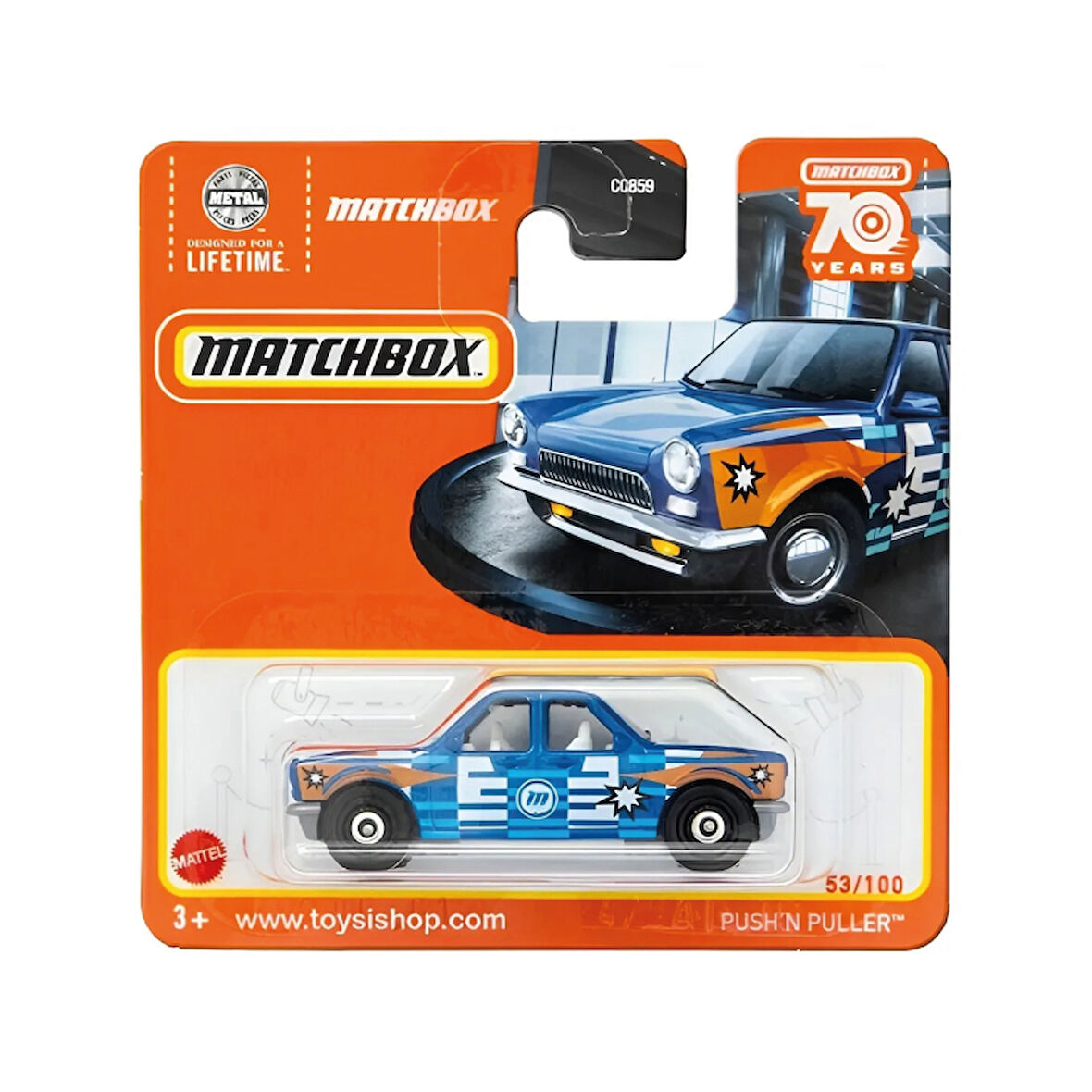 Matchbox 1/64 Ölçek Tekli Regular Arabalar HLC78 Push'N Puller