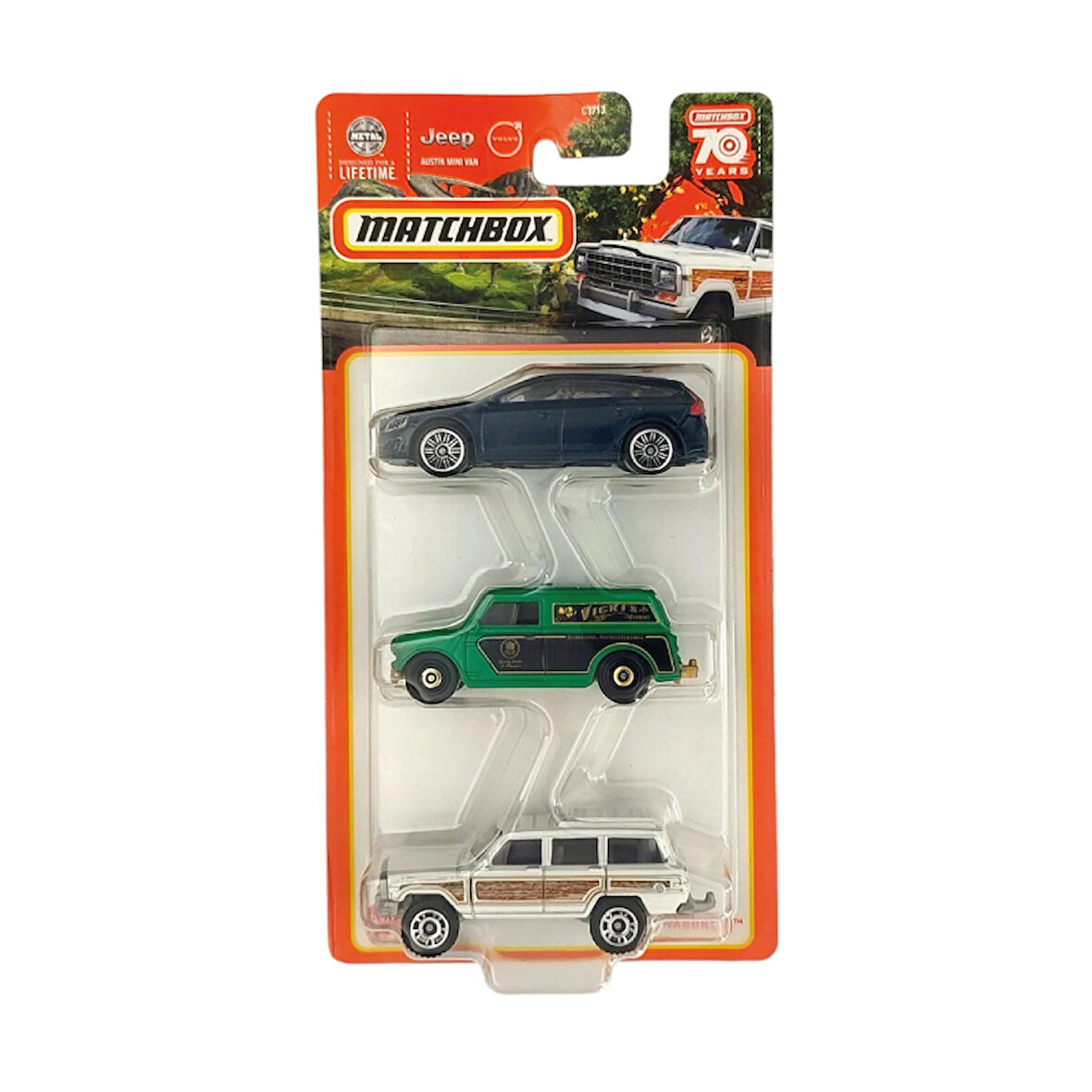 Matchbox 1/64 Ölçek Üçlü Araba Seti HLC07 MBX Vagons II