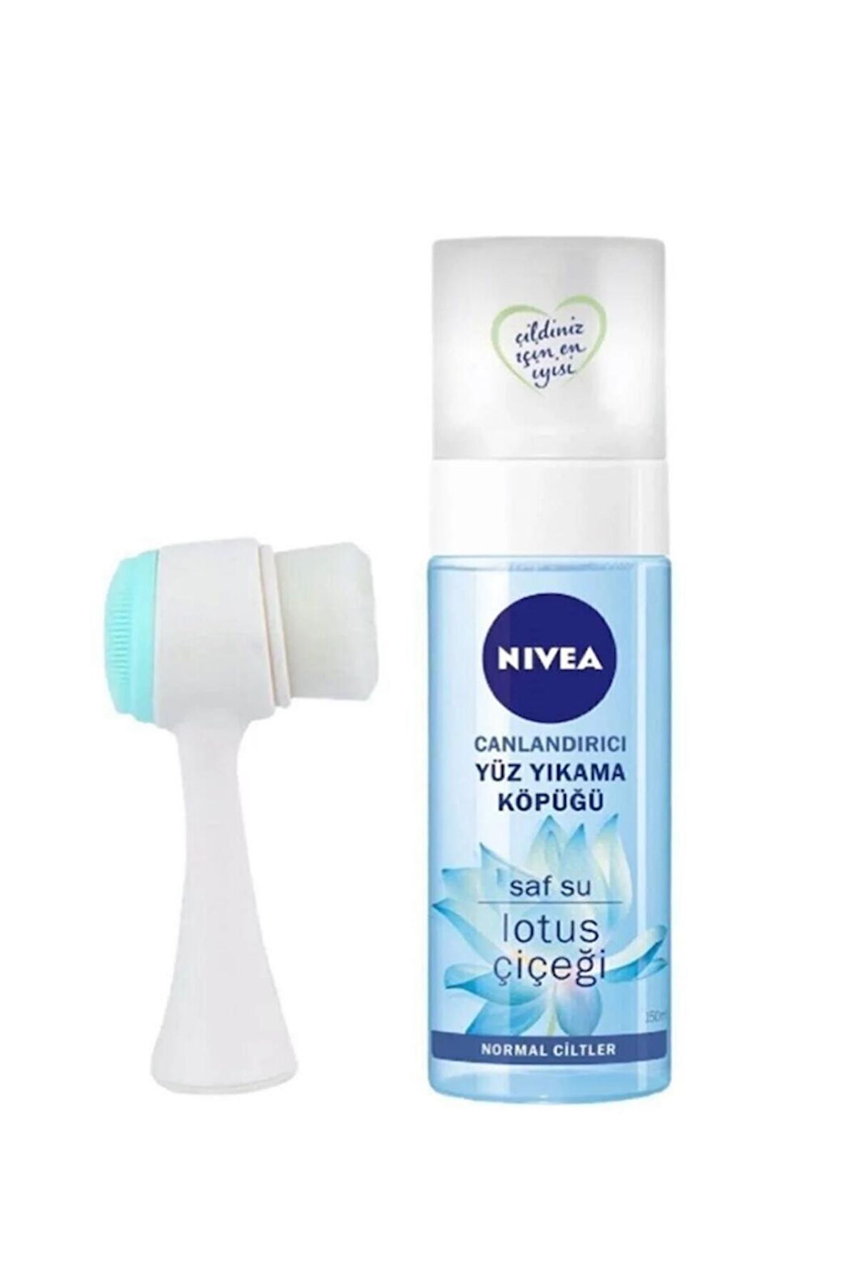 Nivea Yüz Yıkama Köpüğü Normal Ciltler 150 ml Lotus Çiçeği + Yüz Temizleme Fırçası