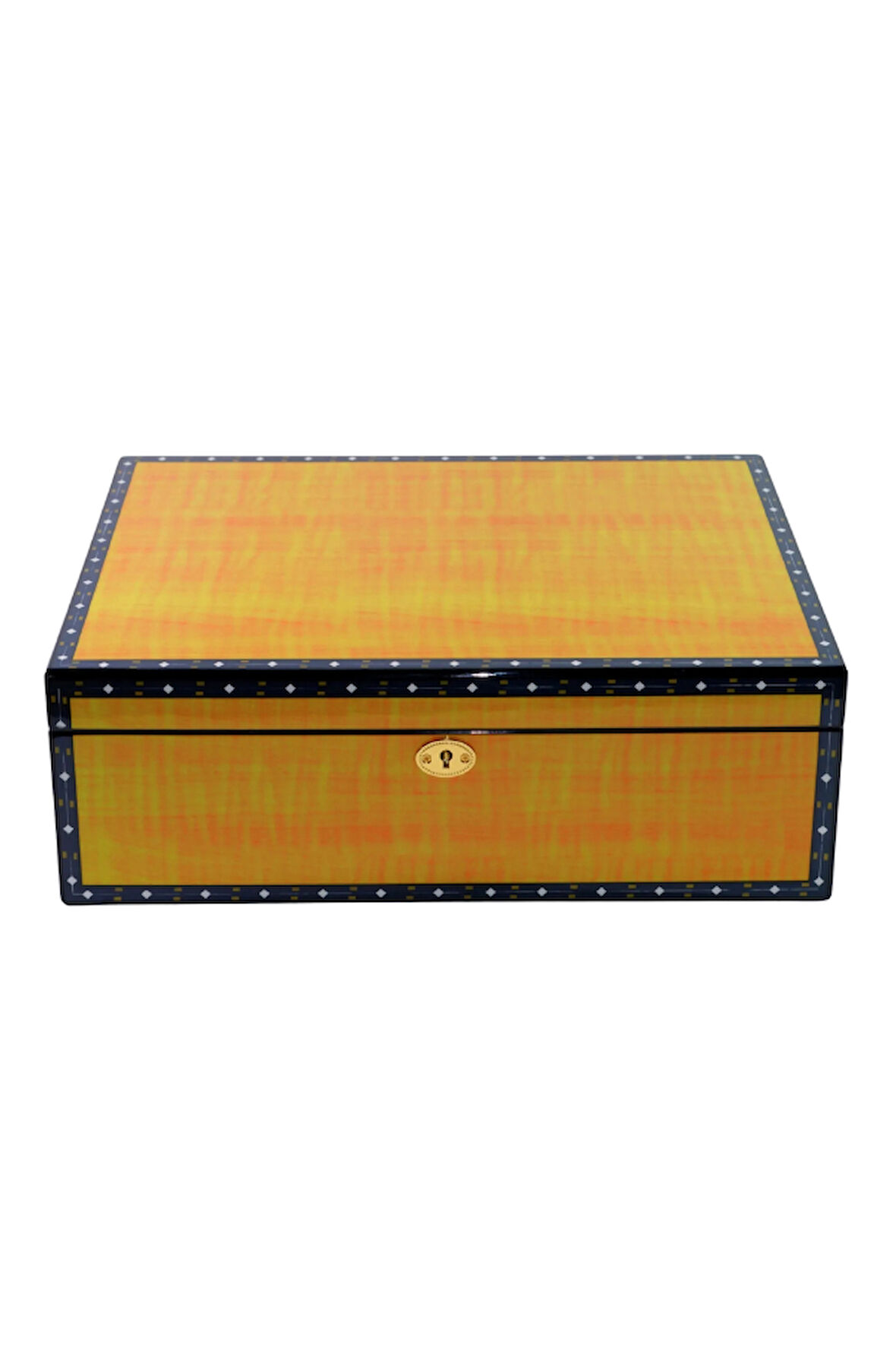 PremiumQuality Flamengo Sarı Desenli Sedir Humidor Puro Kutusu