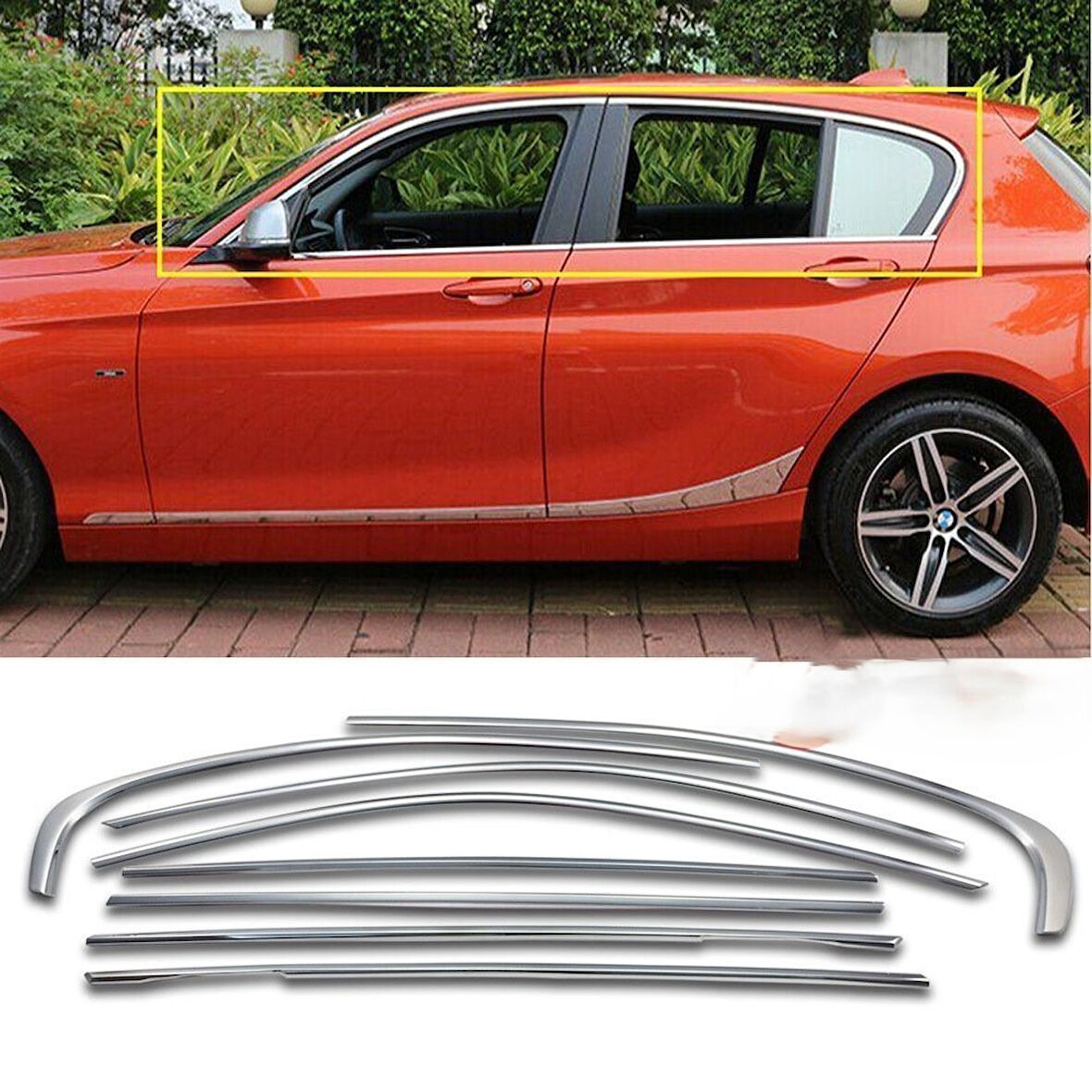 F20 Krom Cam Çıtası Tam Tur 8 Parça 2011-2019 Arası