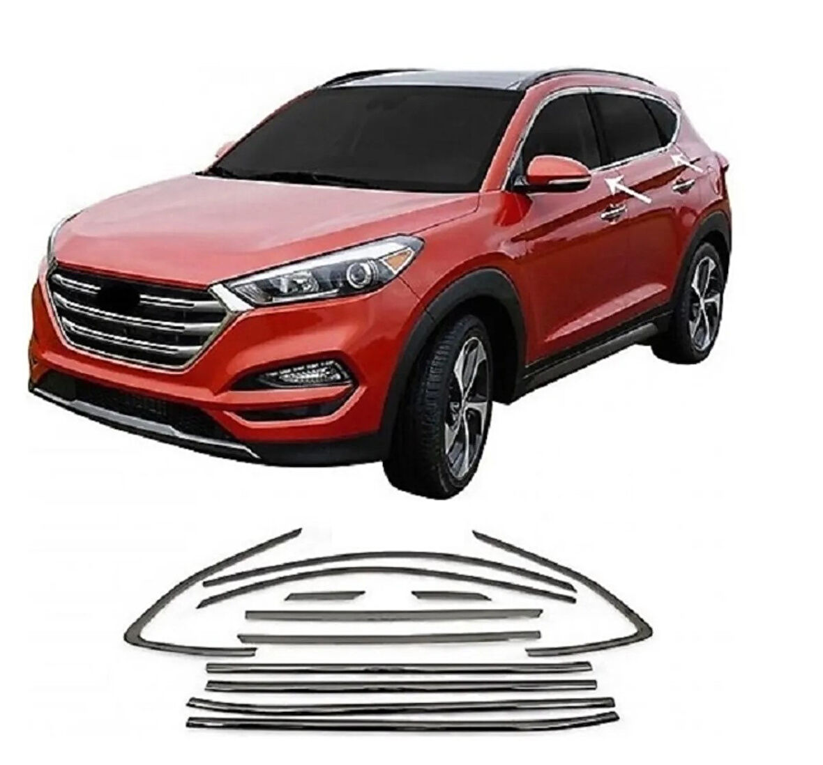 Tucson Krom Cam Çıtası Tam Tur 12 Parça 2020+