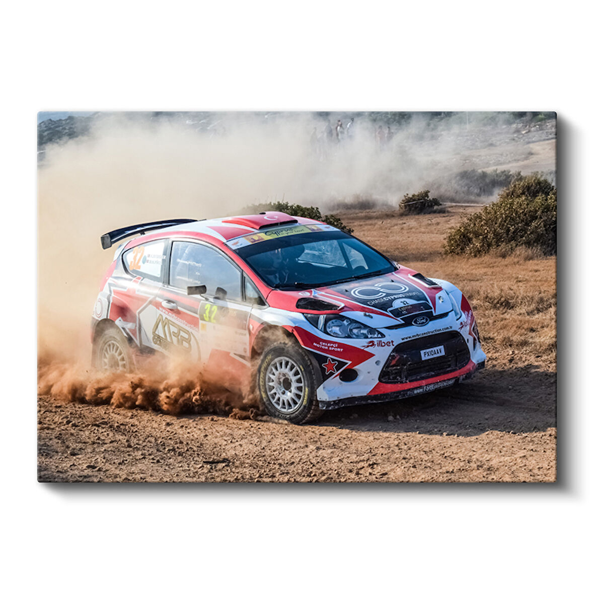 Ralli Yarışında Ford Fiesta Aksiyon Kanvas Tablo