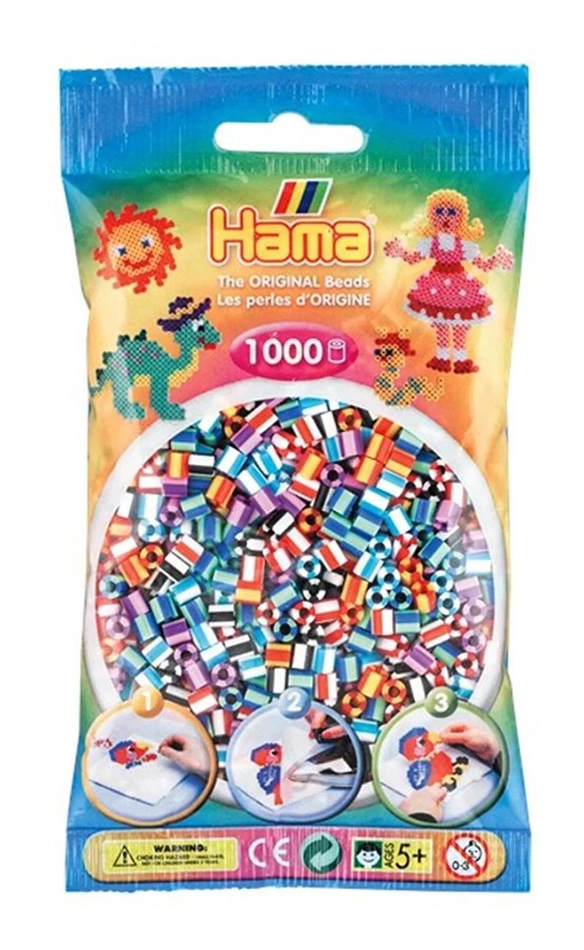 Hama Midi 1.000'lik-Şeritli Boncuk Karışık 6 Renk