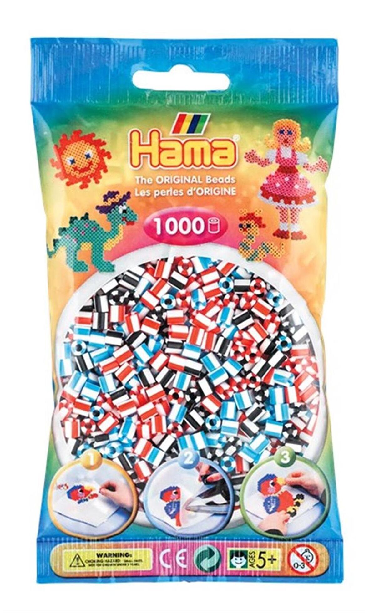 Hama Midi 1.000'lik-Şeritli Boncuk Karışık 3 Renk