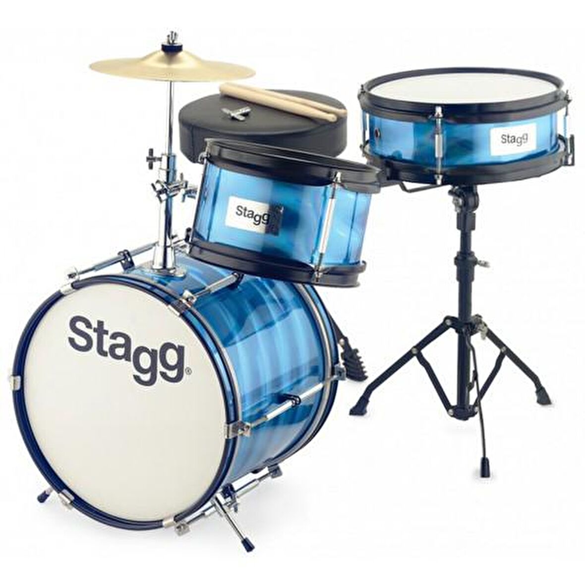 STAGG TIM JR 3/12B BL - 3 PARÇA JUNİOR DAVUL SETİ