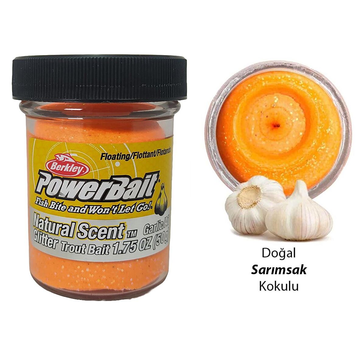 Berkley Garlic Fluorescent Orange Sarımsaklı Parıltılı Alabalık Yemi BGTGFO2