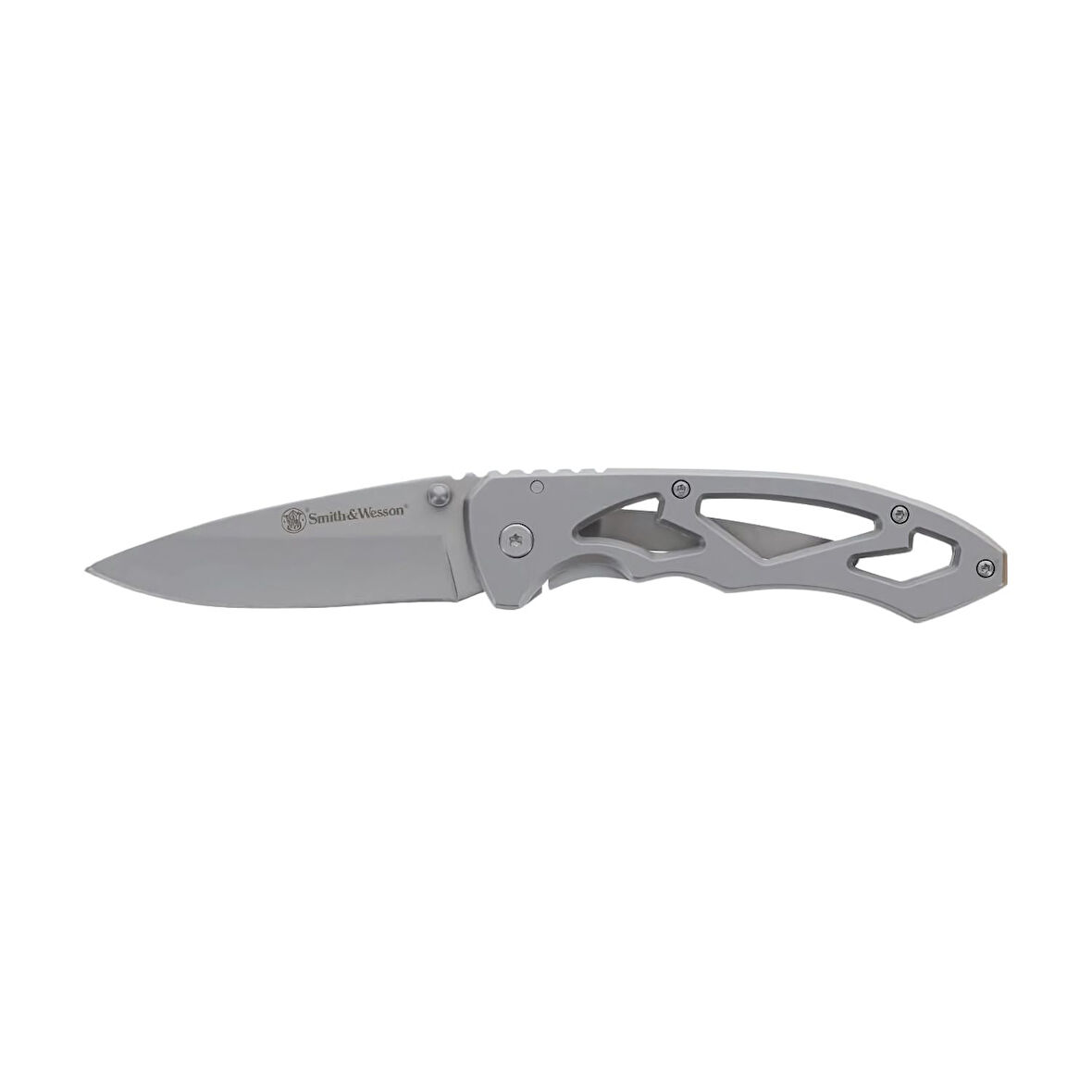 Smith Wesson® Drop Point Silver Skeletonized Çakı CK400CP