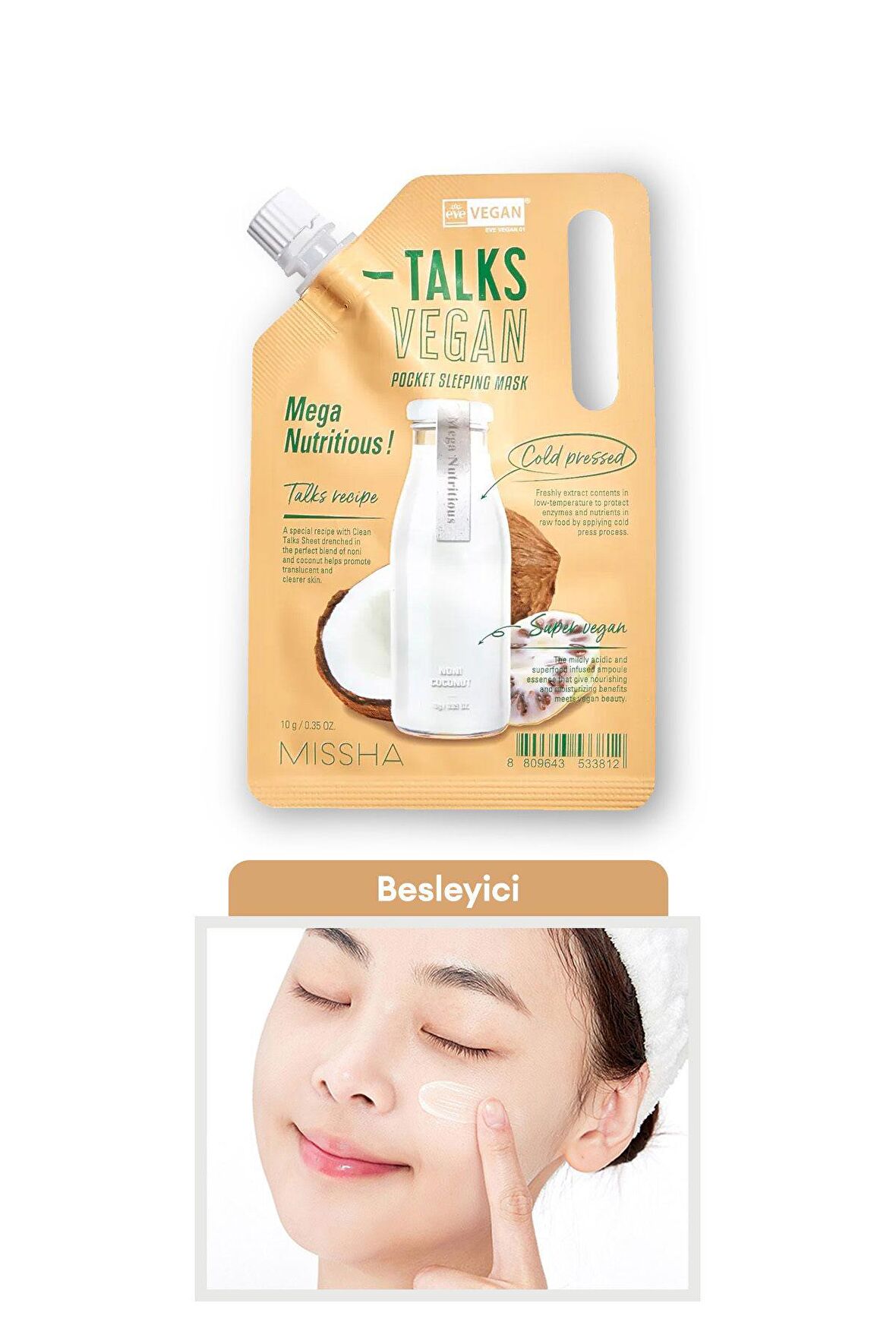 Besleyici&Aydınlatıcı Vegan Uyku Maskesi10g Talks Vegan Squeeze Pocket Sleeping Mask Mega Nutritious