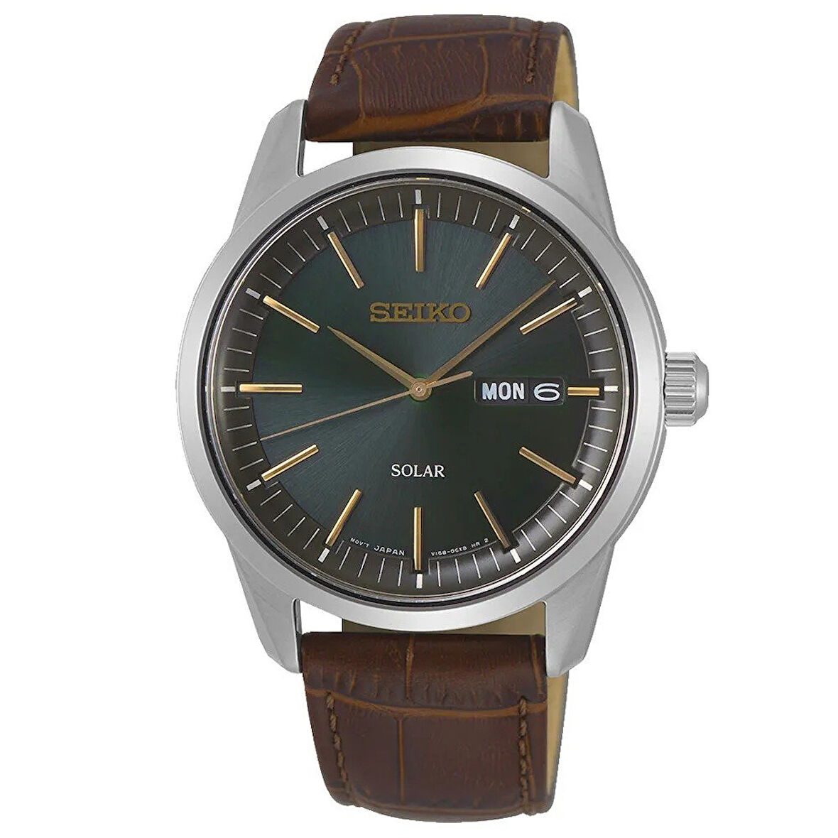 SEIKO SNKE529 PİLSİZ SOLAR ENERJİLİ YEŞİL KADRAN SAFİR CAM DERİ KORDON ERKEK KOL SAATİ