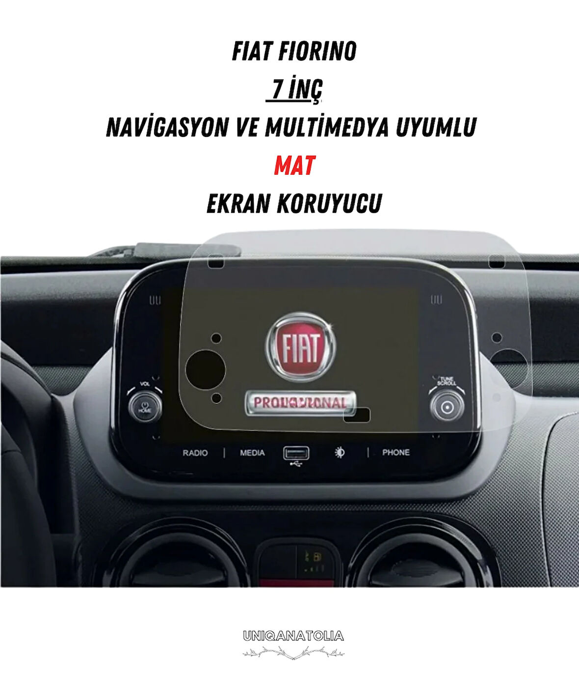 Fiat Fiorina 7 İnç Navigasyon ve Multimedya Uyumlu Mat Ekran Koruyucu